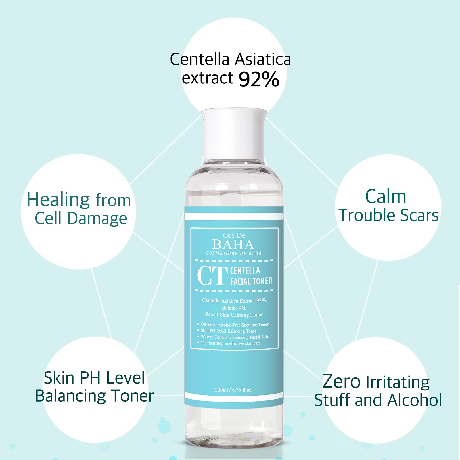 Foto 2 | Tónico Facial Cos De Baha Centella Asiática 92% 200 Ml - Venta Internacional.