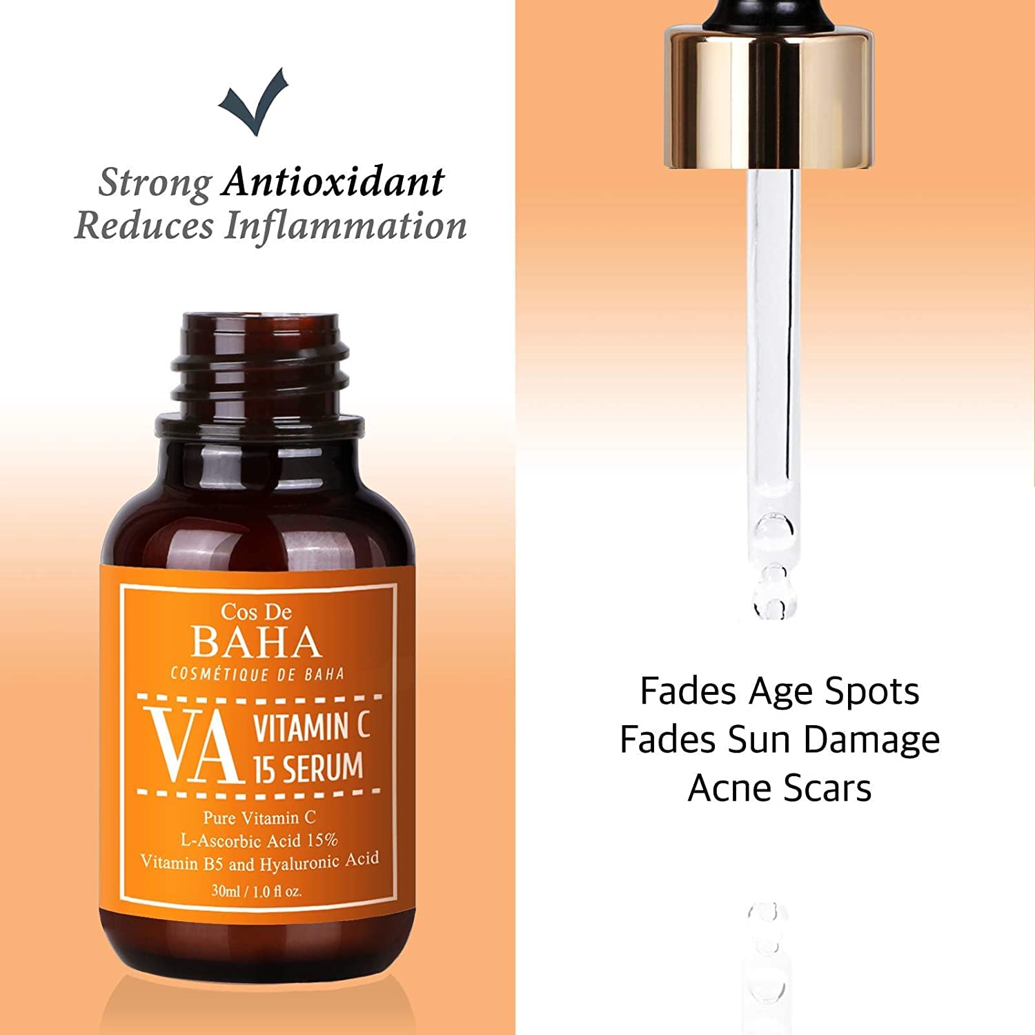 Foto 7 | Sérum Cos De Baha Vitamina C 15% Con Aloe Vera Y Arbutina 30 Ml - Venta Internacional.