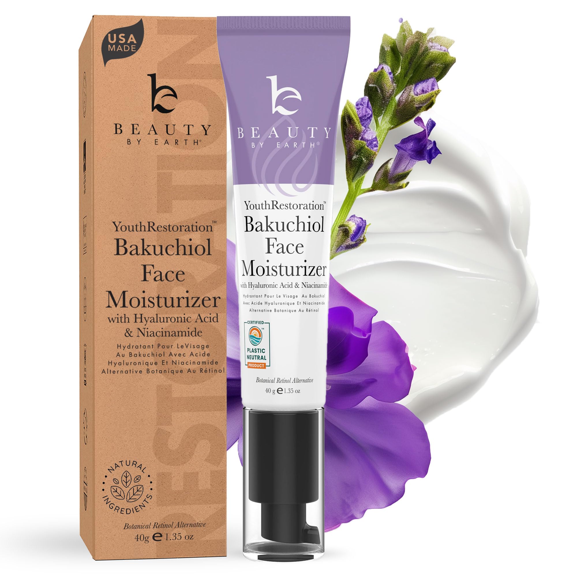 Foto 2 pulgar | Crema Hidratante Beauty By Earth Bio Retinol Bakuchiol Para Rostro - Venta Internacional.