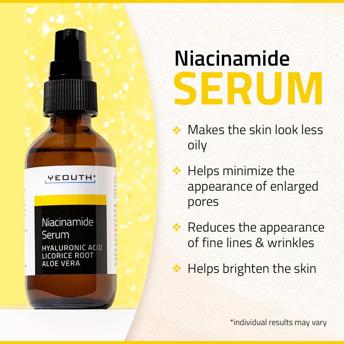 Foto 3 | Sérum Yeouth Niacinamida 10% Con Ácido Hialurónico Y Aloe 60 Ml - Venta Internacional.