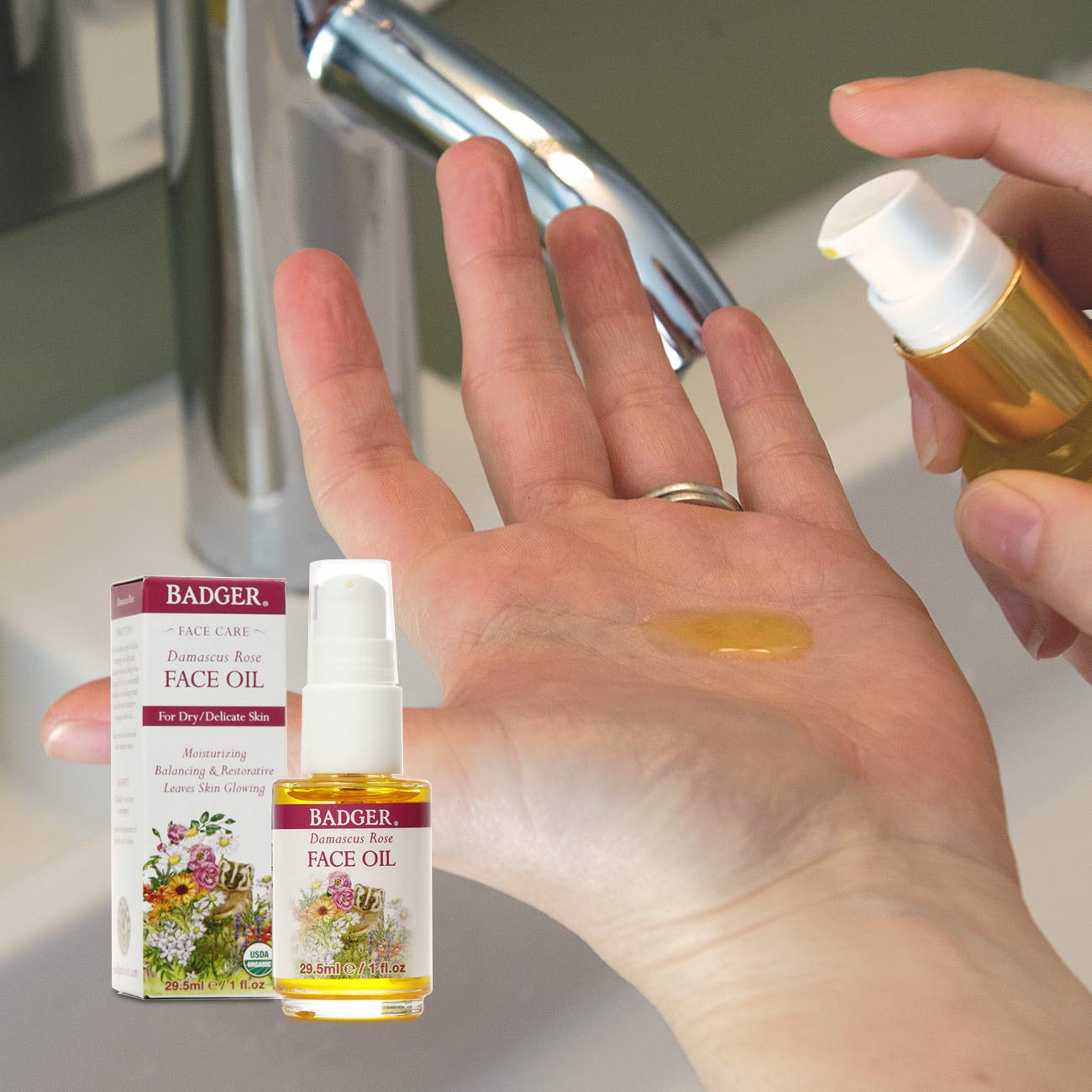 Foto 8 pulgar | Aceite Facial Badger Rose  30 Ml  Hidratante 100% Orgánico  Vegano - Venta Internacional.