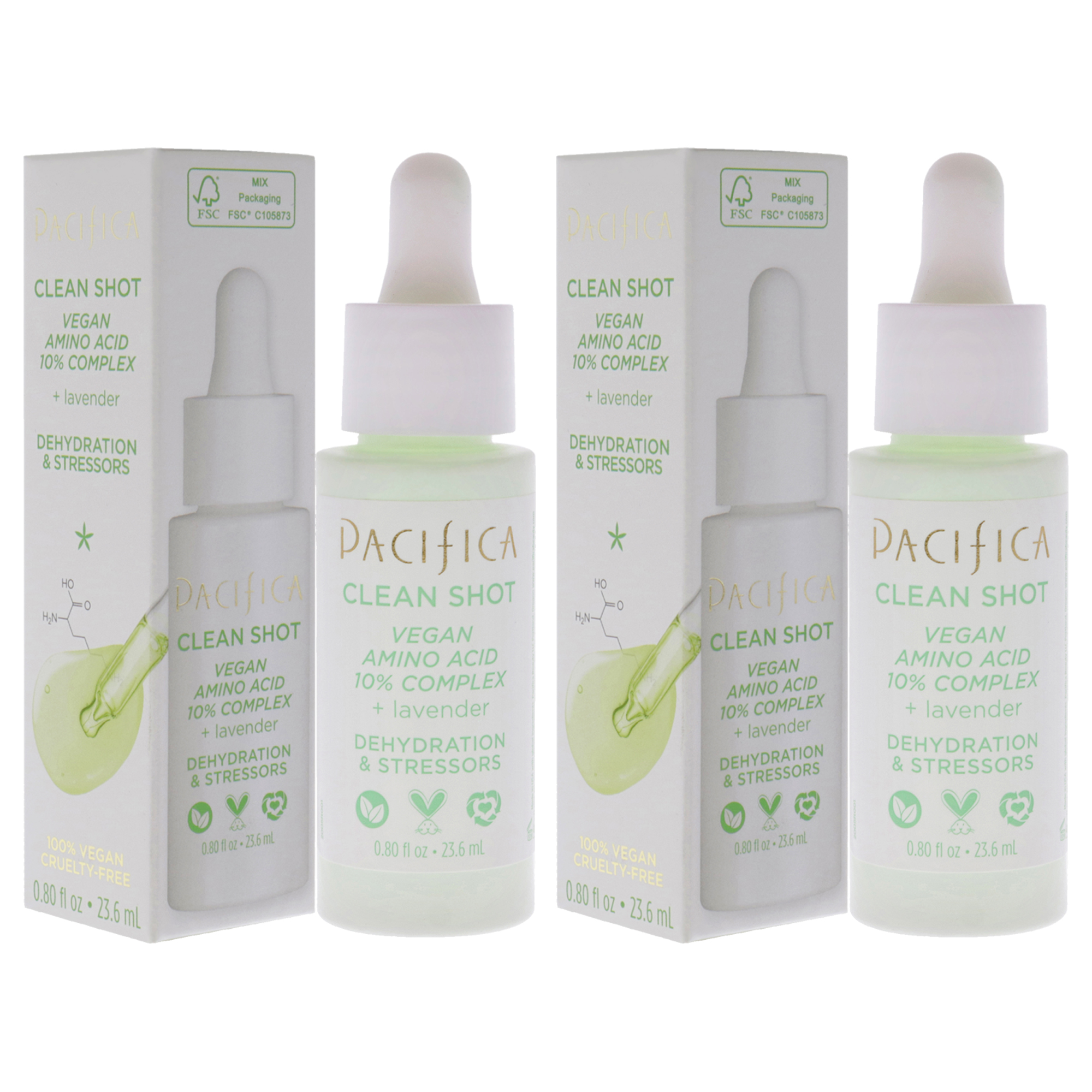 Foto 4 pulgar | Serum Pacifica Clean Shot  Complejo Vegano De Aminoácidos Al 10%  X2 - Venta Internacional.