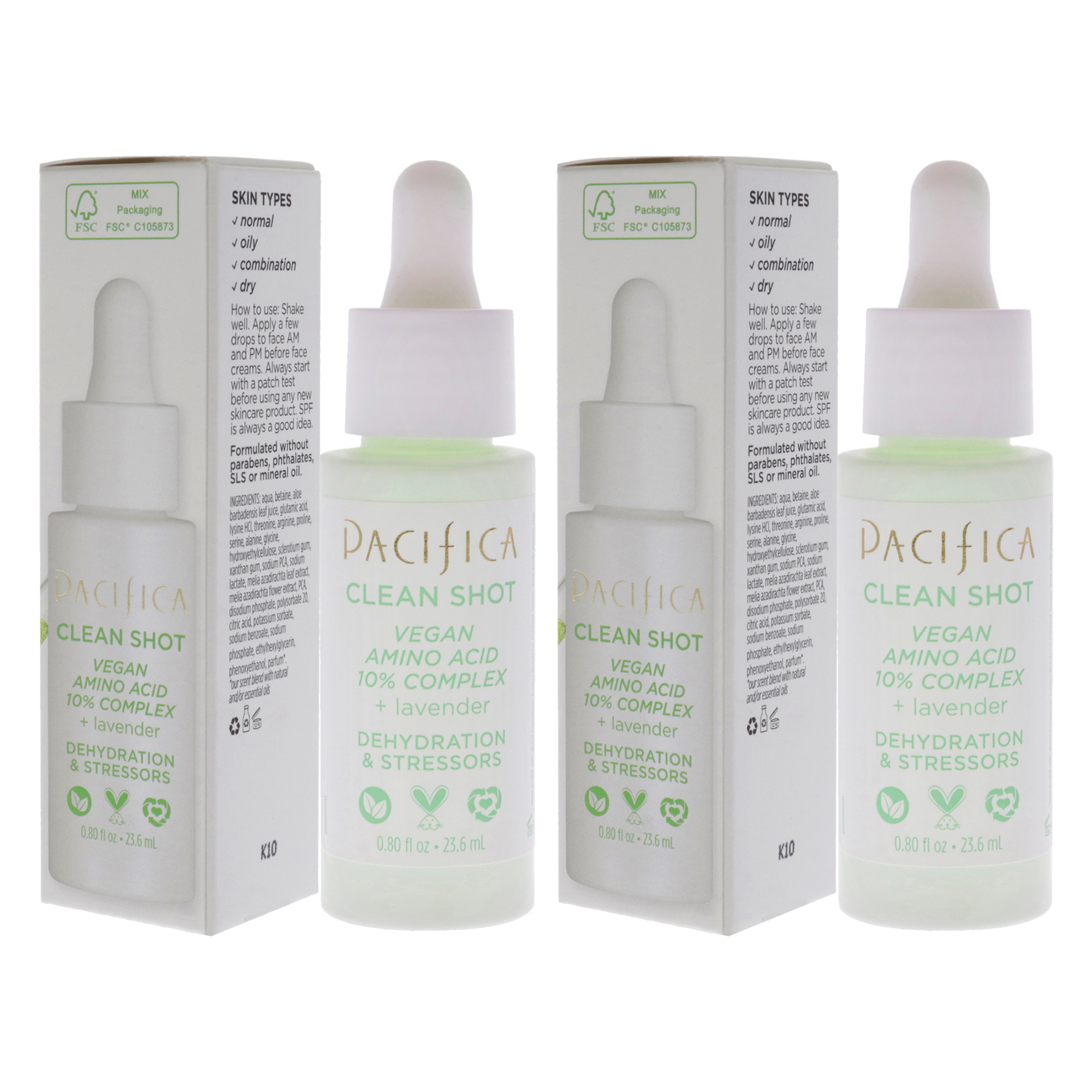 Foto 5 pulgar | Serum Pacifica Clean Shot  Complejo Vegano De Aminoácidos Al 10%  X2 - Venta Internacional.