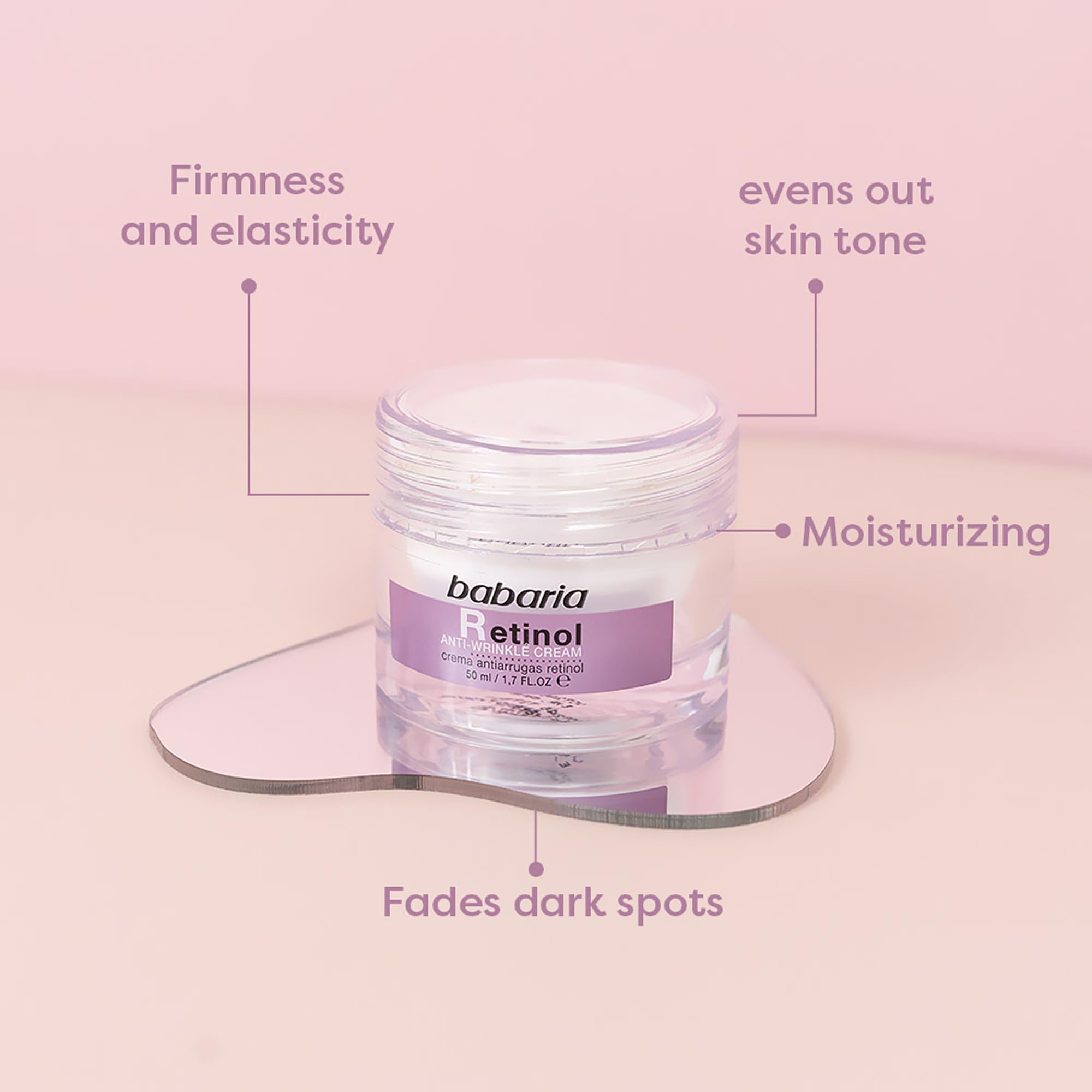 Foto 3 pulgar | Crema Hidratante Facial De Noche Babaria Retinol Con Ácido Hialurónico - Venta Internacional.