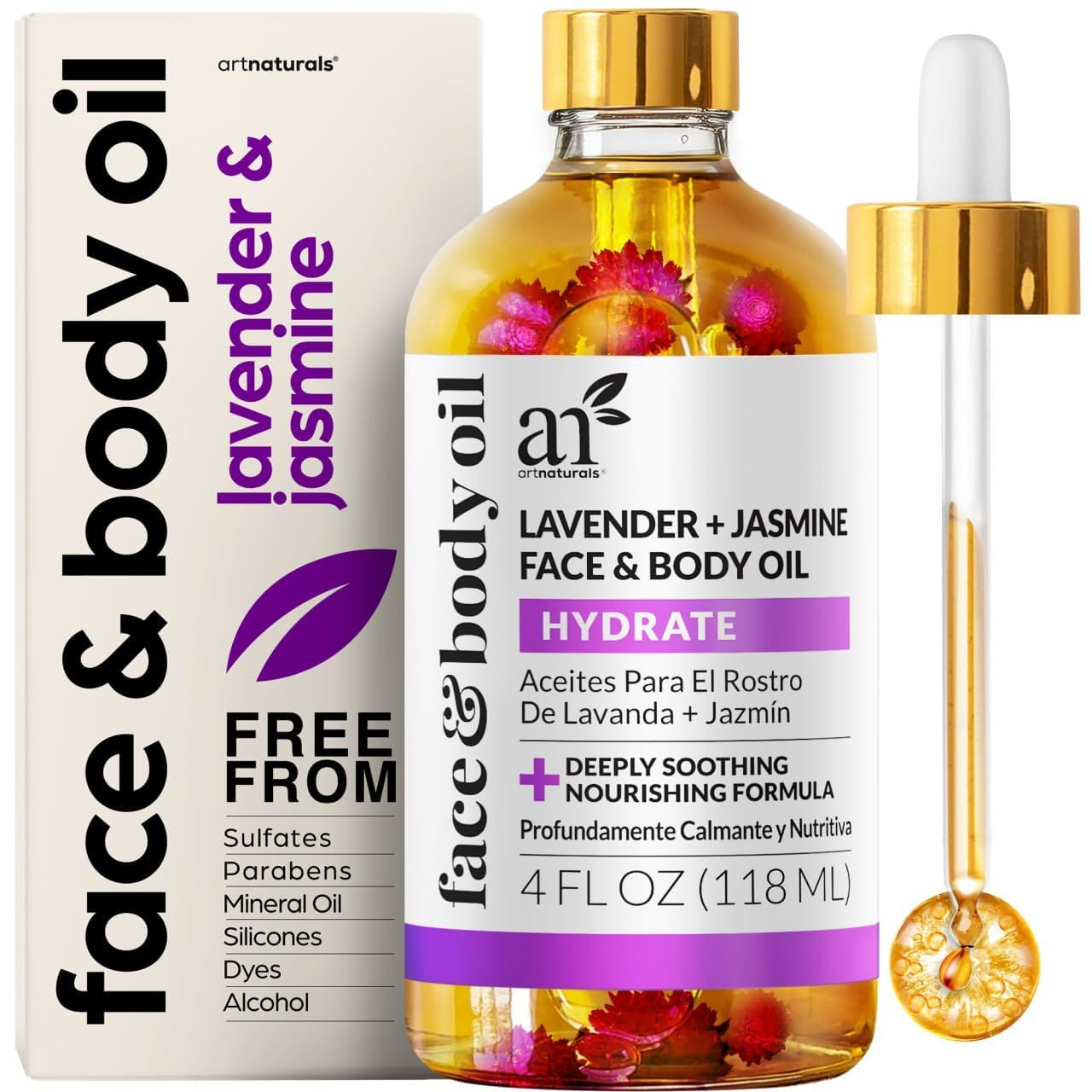 Aceite Facial Y Corporal Artnaturals Organic Lavender + Jasmine 120 Ml - Venta Internacional.