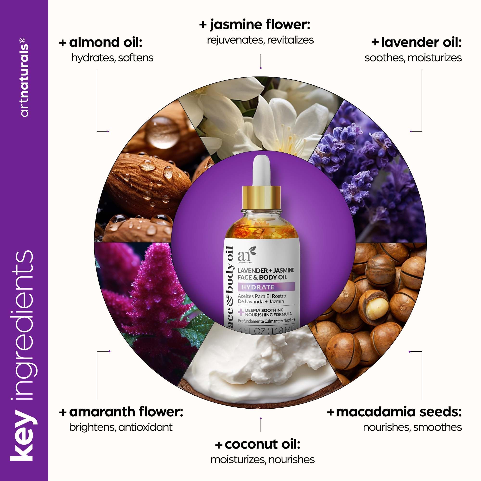 Foto 5 pulgar | Aceite Facial Y Corporal Artnaturals Organic Lavender + Jasmine 120 Ml - Venta Internacional.
