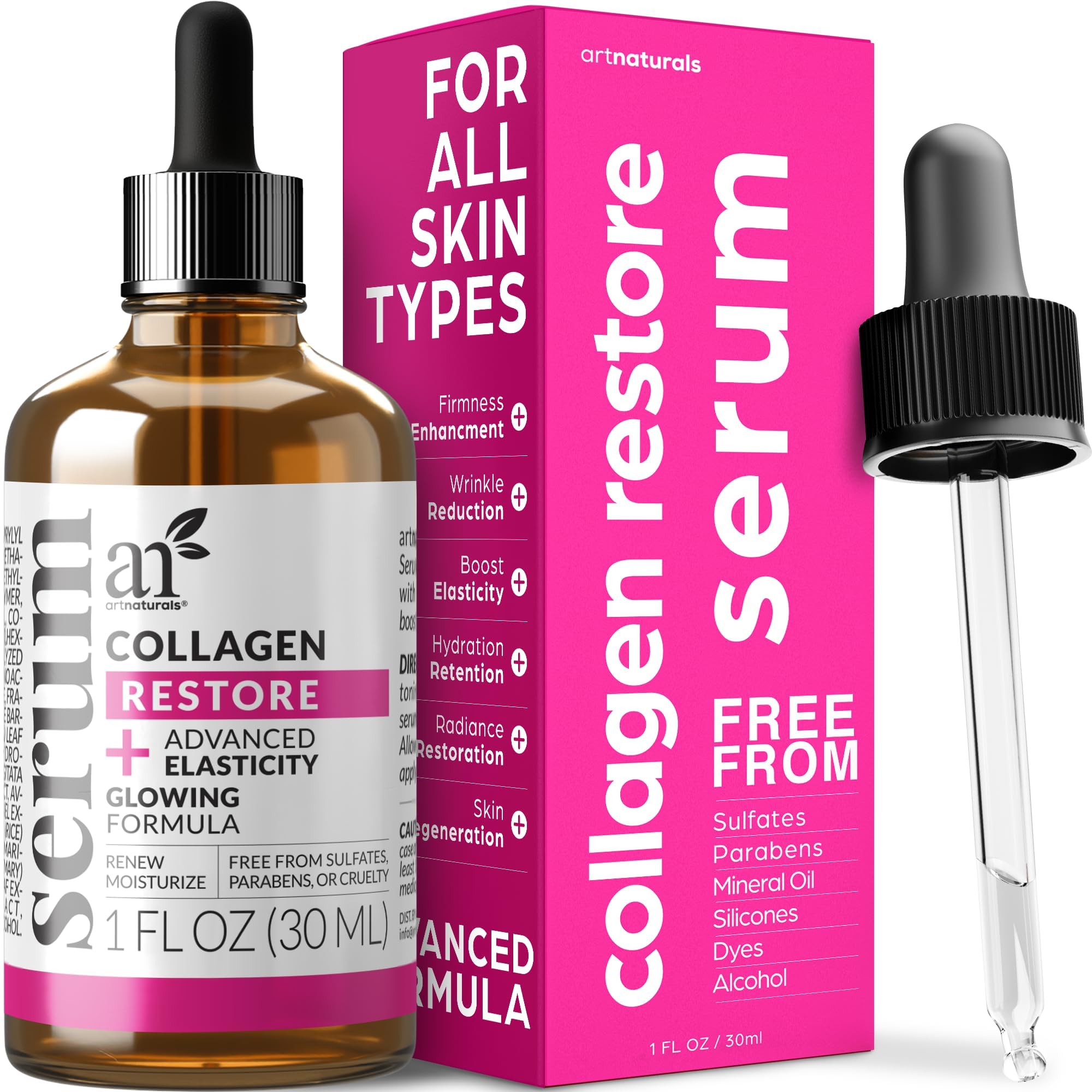 Serum Artnaturals Colágeno Potenciador Para Rostro  30 Ml  Con Ácido Hialurónico Y Vitamina E - Venta Internacional.