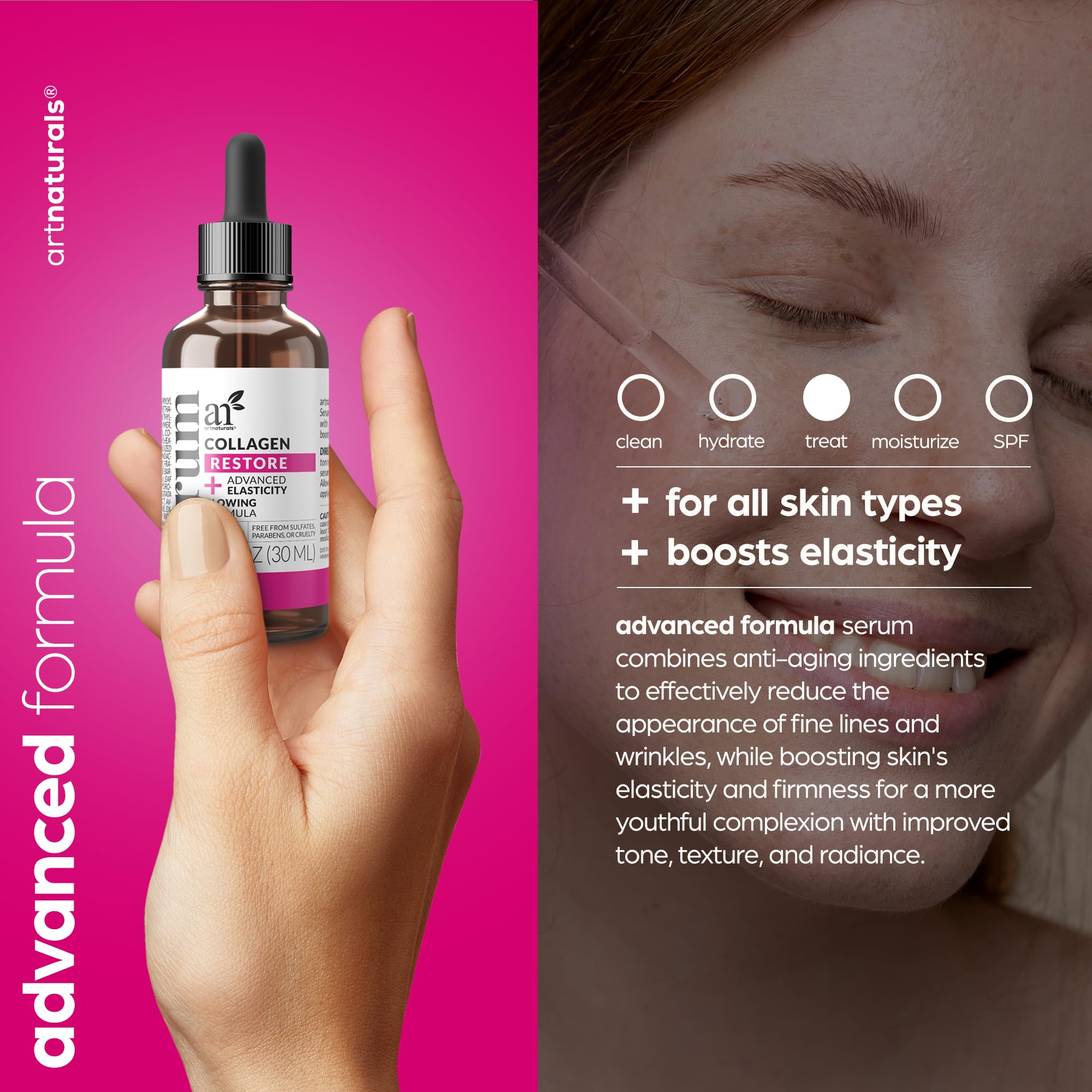 Foto 3 pulgar | Serum Artnaturals Colágeno Potenciador Para Rostro  30 Ml  Con Ácido Hialurónico Y Vitamina E - Venta Internacional.