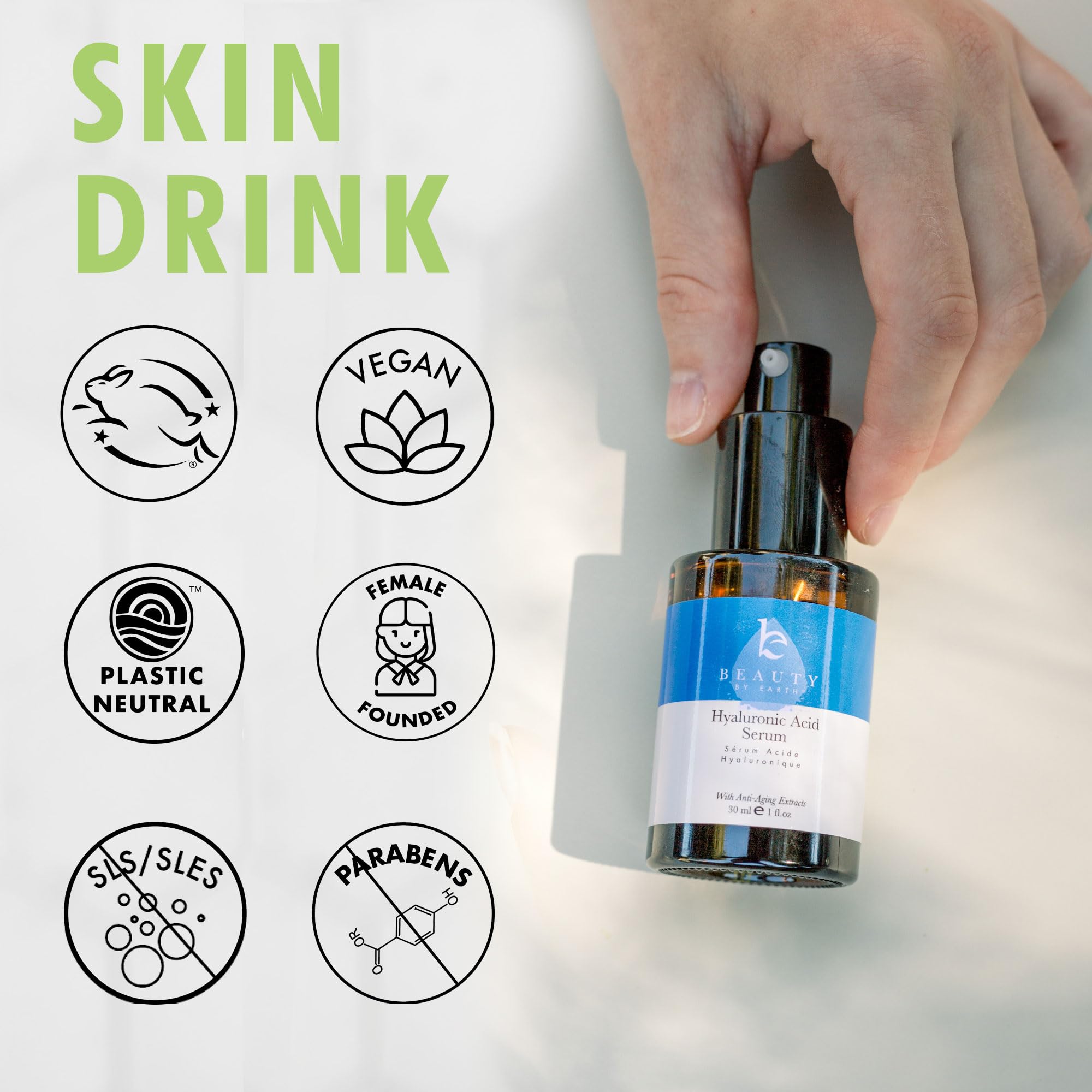 Foto 6 | Sérum Facial Beauty By Earth Con Ácido Hialurónico Y Aloe Vera 60 Ml - Venta Internacional.