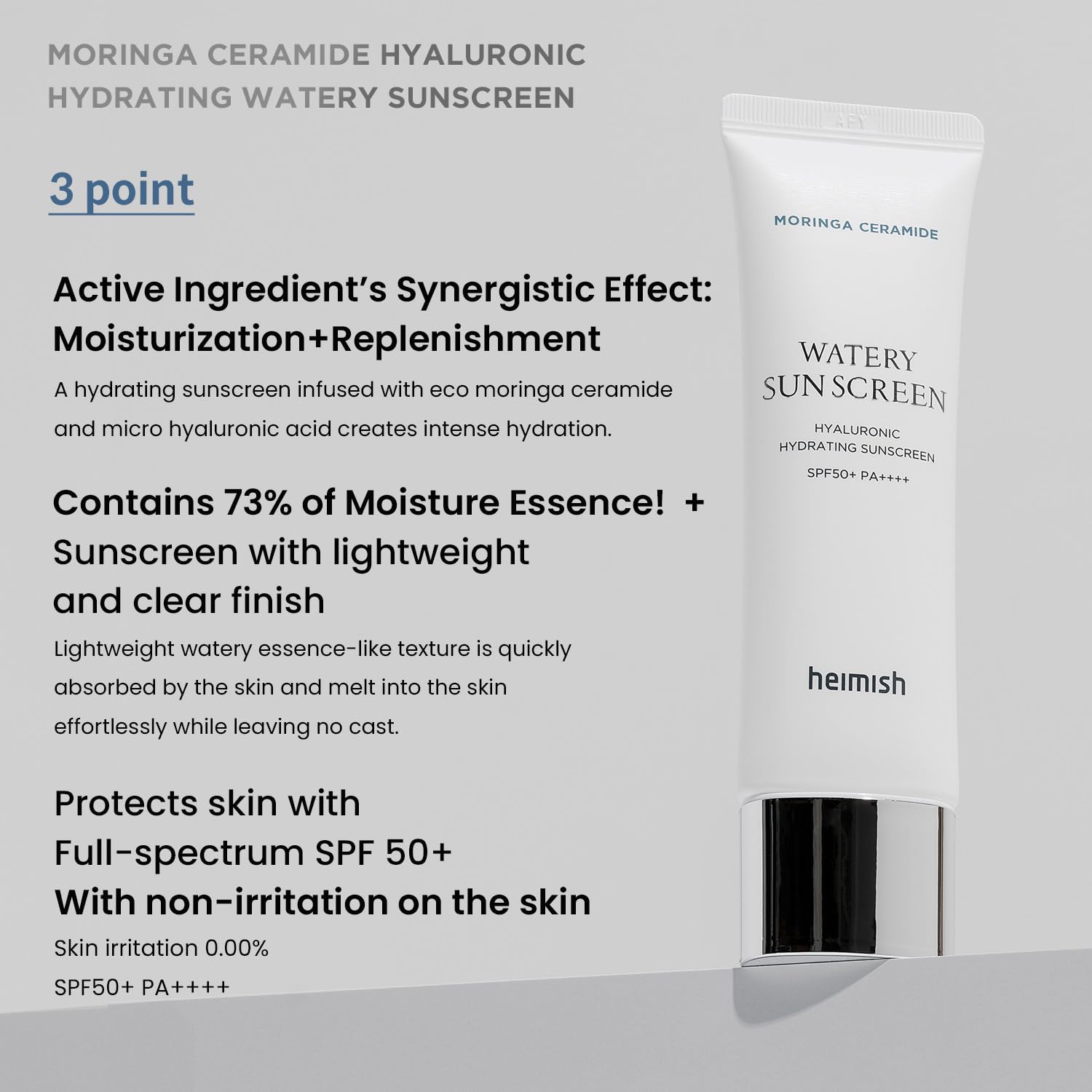 Foto 4 pulgar | Protector Solar Heimish Moringa Ceramida Hialurónica 50 Ml - Venta Internacional.