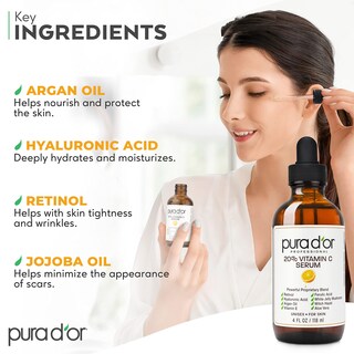 Foto 4 | Sérum Pura D'or Con 20% De Vitamina C Ligero 120 Ml Para Rostro Y Ojos - Venta Internacional.