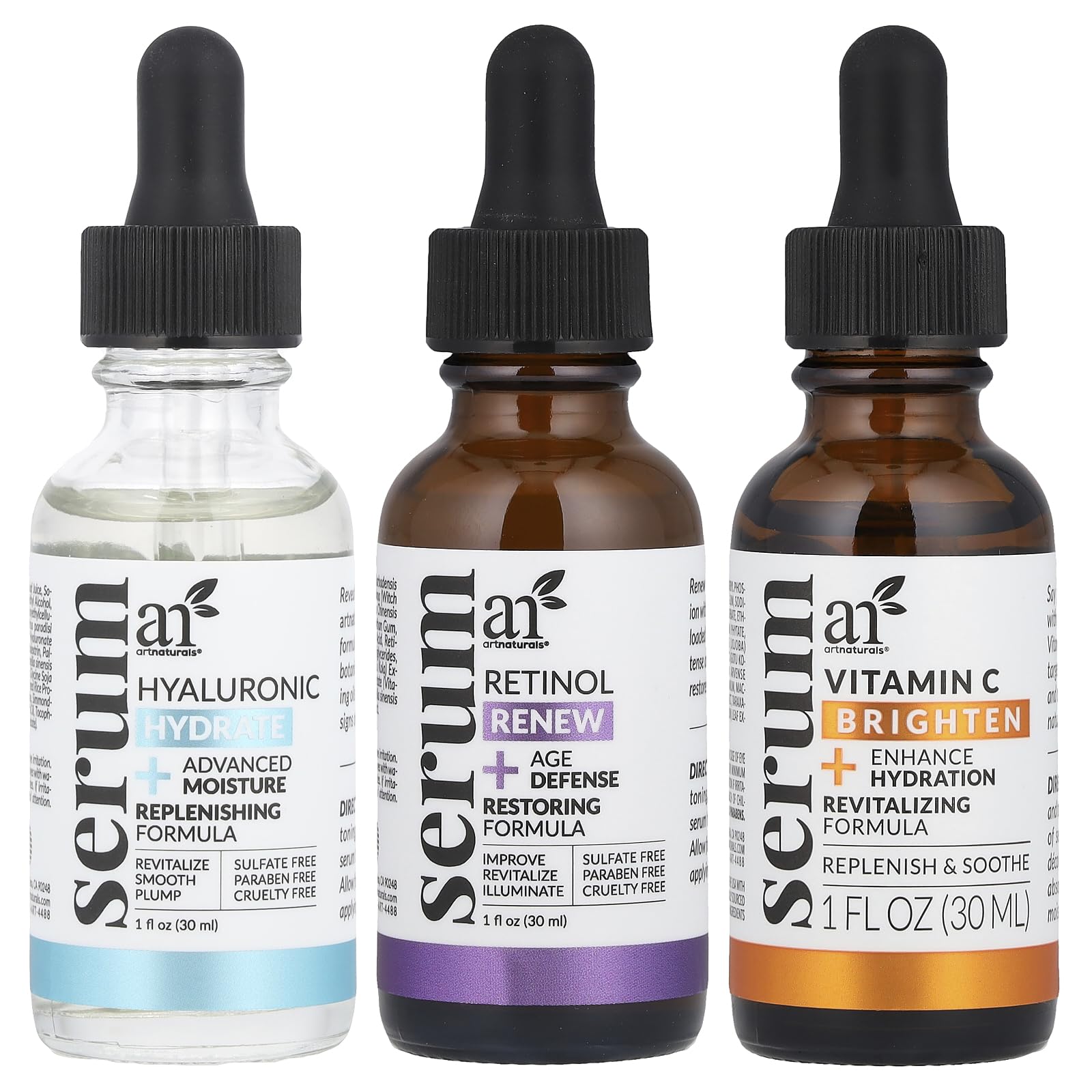 Foto 2 pulgar | Set Antienvejecimiento Artnaturals Vitamina C Retinol Ácido Hialurónico - Venta Internacional.