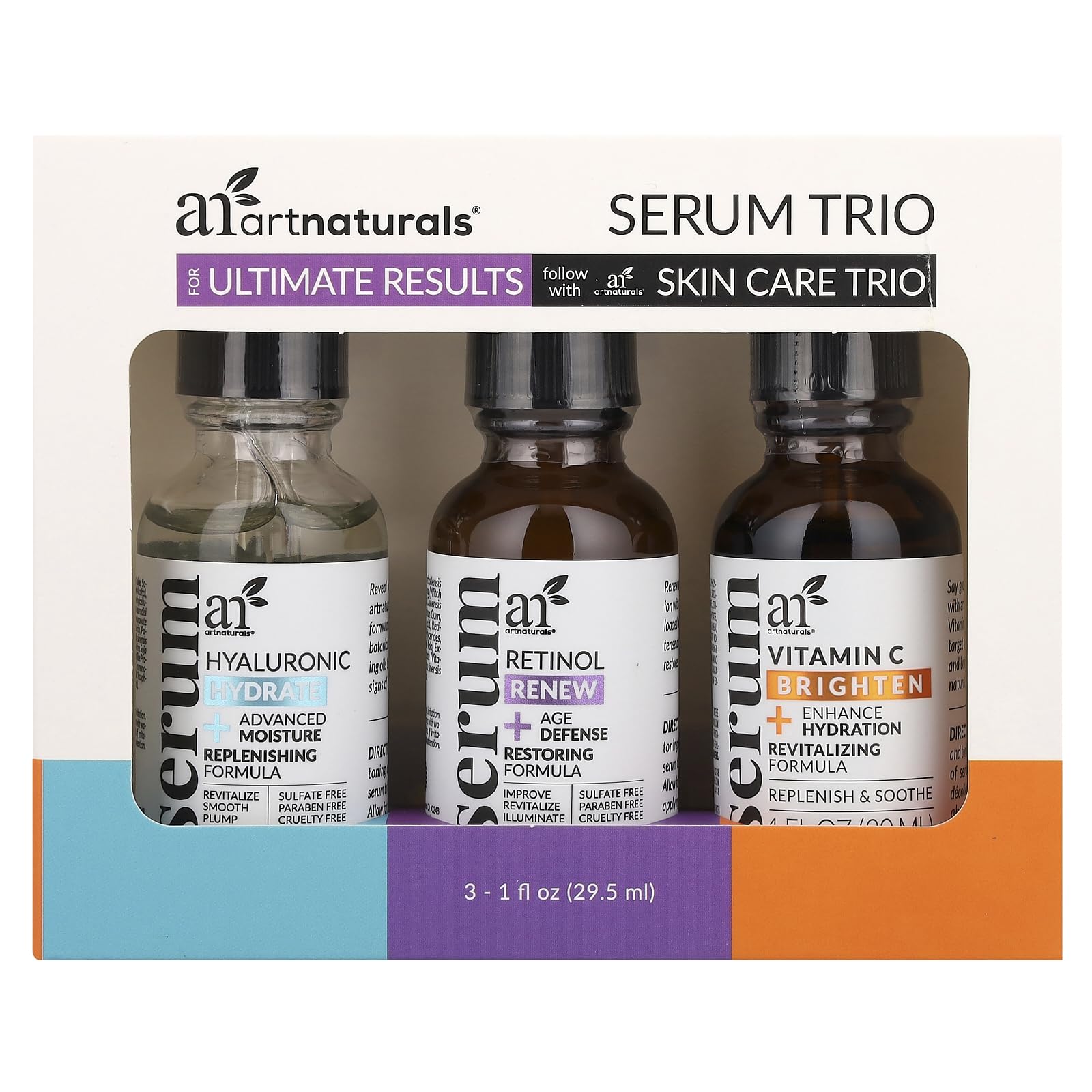 Foto 3 pulgar | Set Antienvejecimiento Artnaturals Vitamina C Retinol Ácido Hialurónico - Venta Internacional.