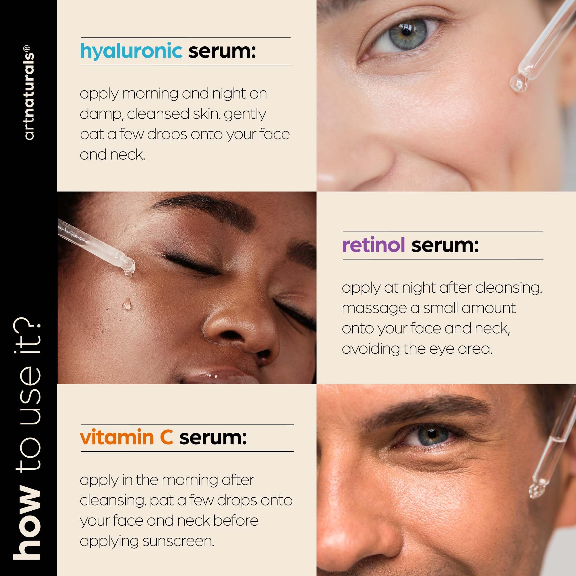 Foto 5 | Set Antienvejecimiento Artnaturals Vitamina C Retinol Ácido Hialurónico - Venta Internacional.