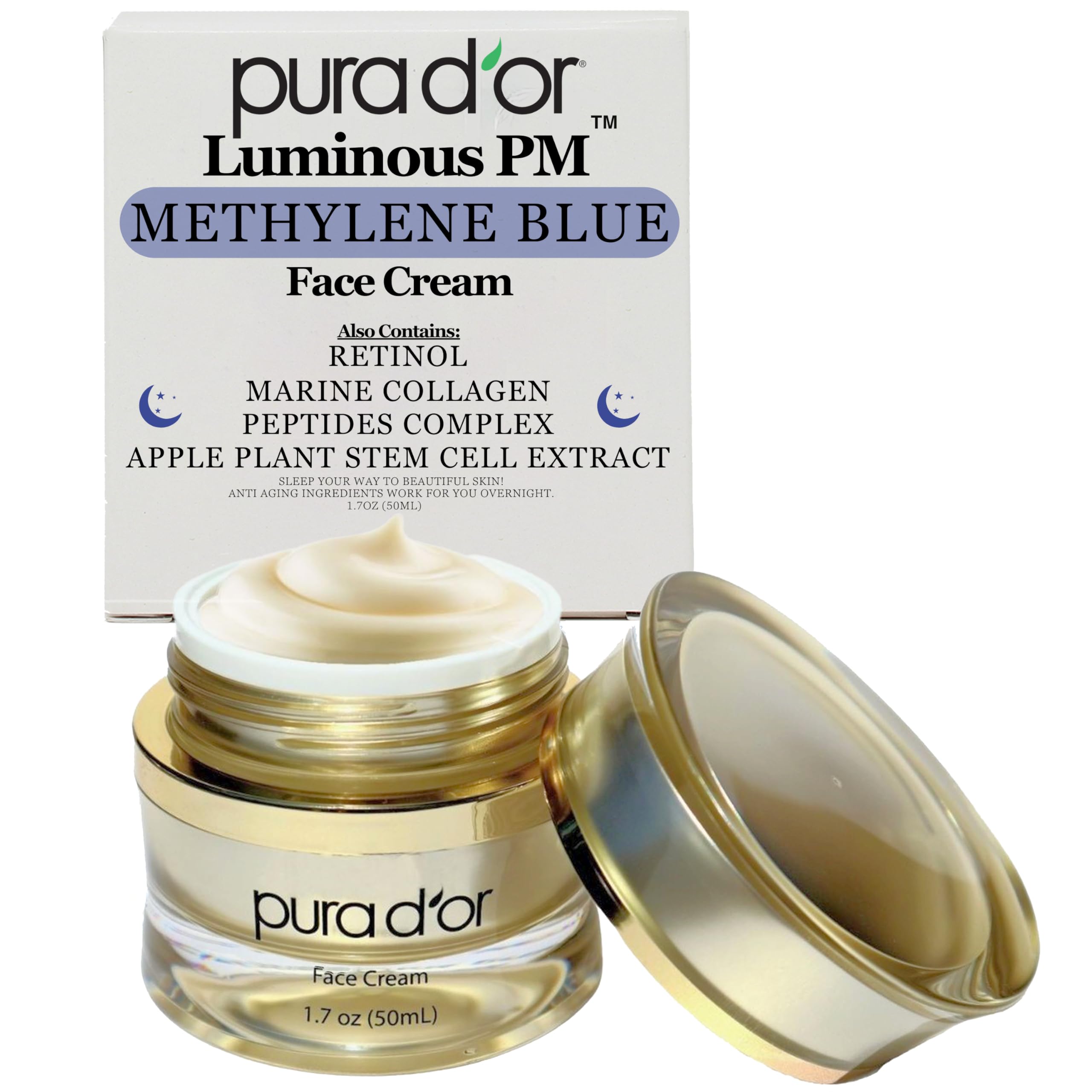 Foto 2 pulgar | Crema Facial Pura D'or Luminous Pm 50 Ml Con Azul De Metileno Y Colágeno - Venta Internacional.