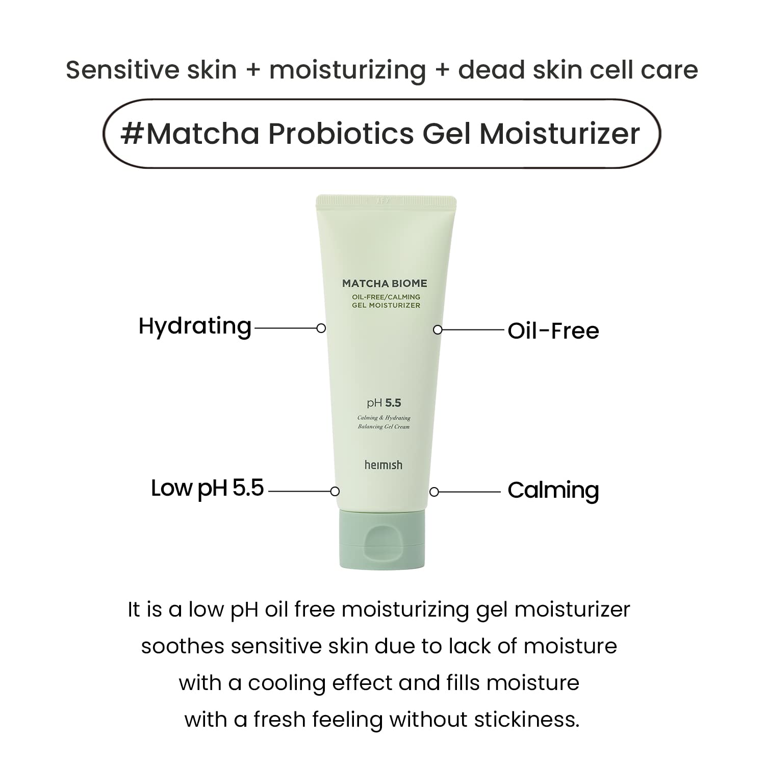 Foto 4 pulgar | Gel Calmante Sin Aceite Hidratante Heimish Matcha Biome  100 Ml - Venta Internacional.