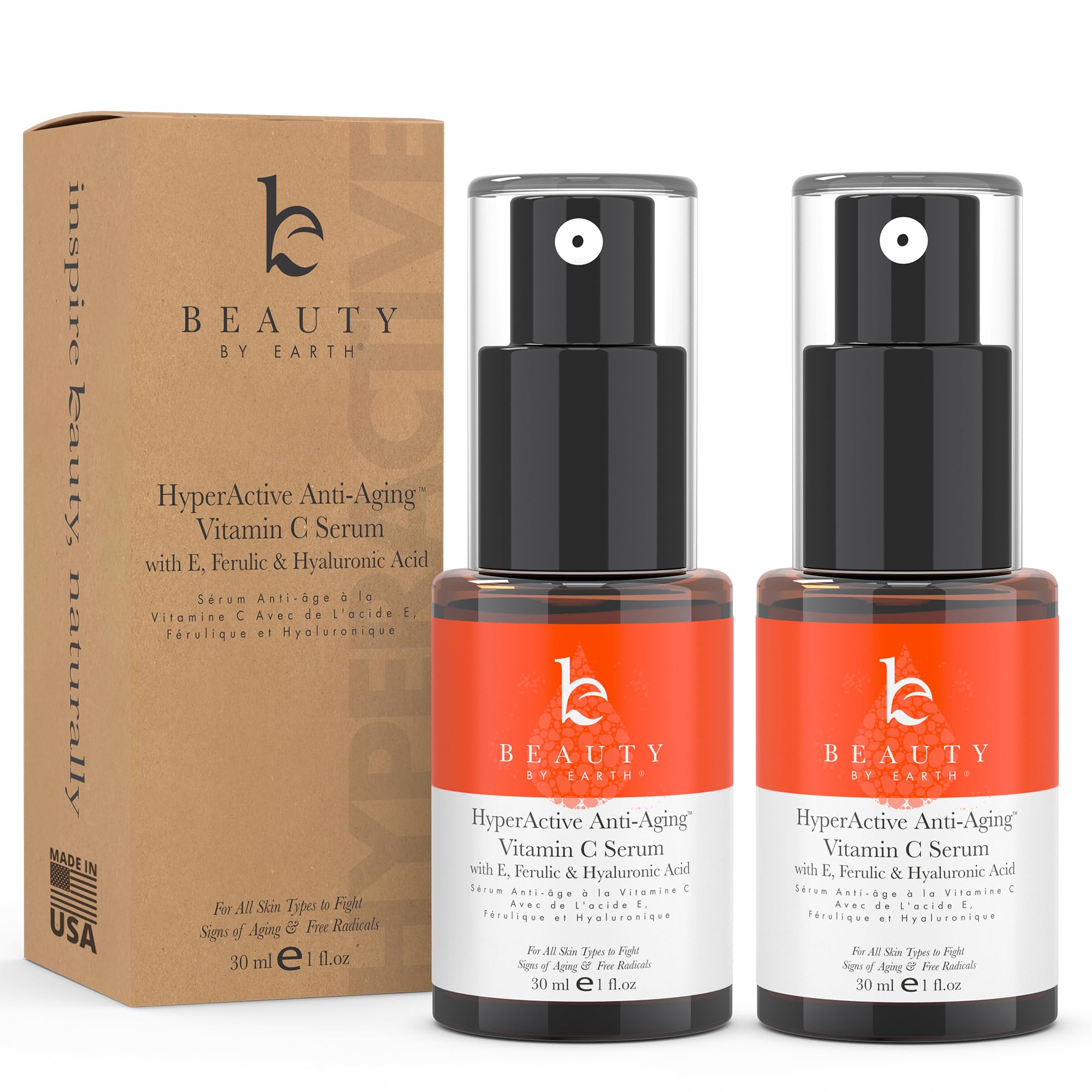 Foto 2 pulgar | Serum Beauty By Earth Vitamina C Con Ácido Hialurónico 60 Ml - Venta Internacional.