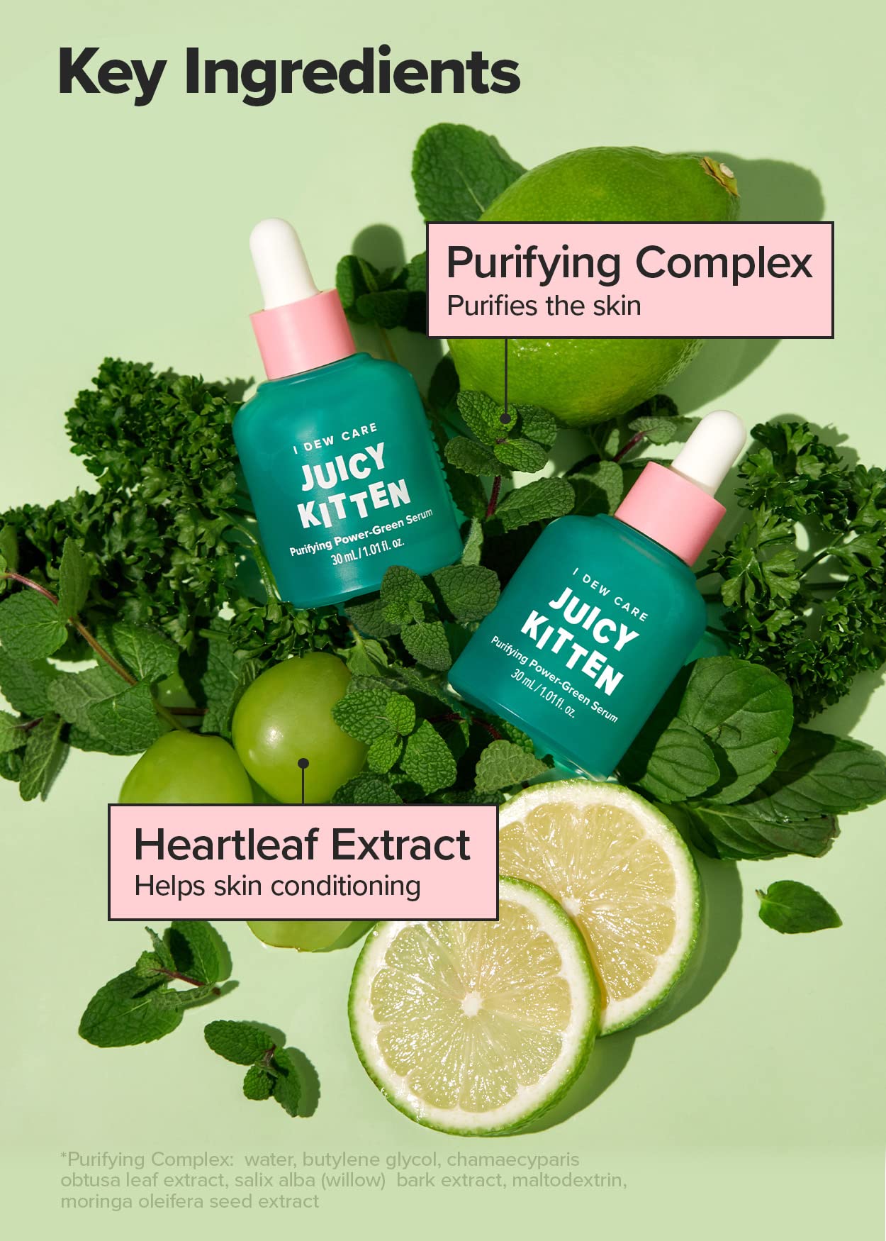 Foto 5 | Sérum Facial I Dew Care Juicy Kitten Con Col Rizada  Hoja De Corazón  30 Ml - Venta Internacional.