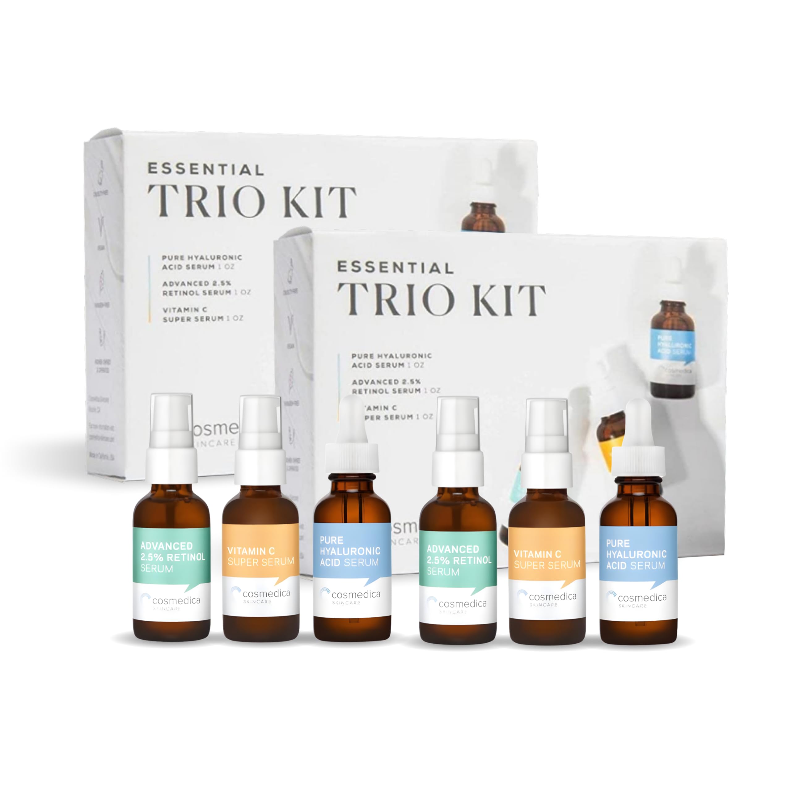 Foto 2 pulgar | Set Trío De Sérum Facial Skincare Cosmedica Con Vitamina C Y Retinol - Venta Internacional.