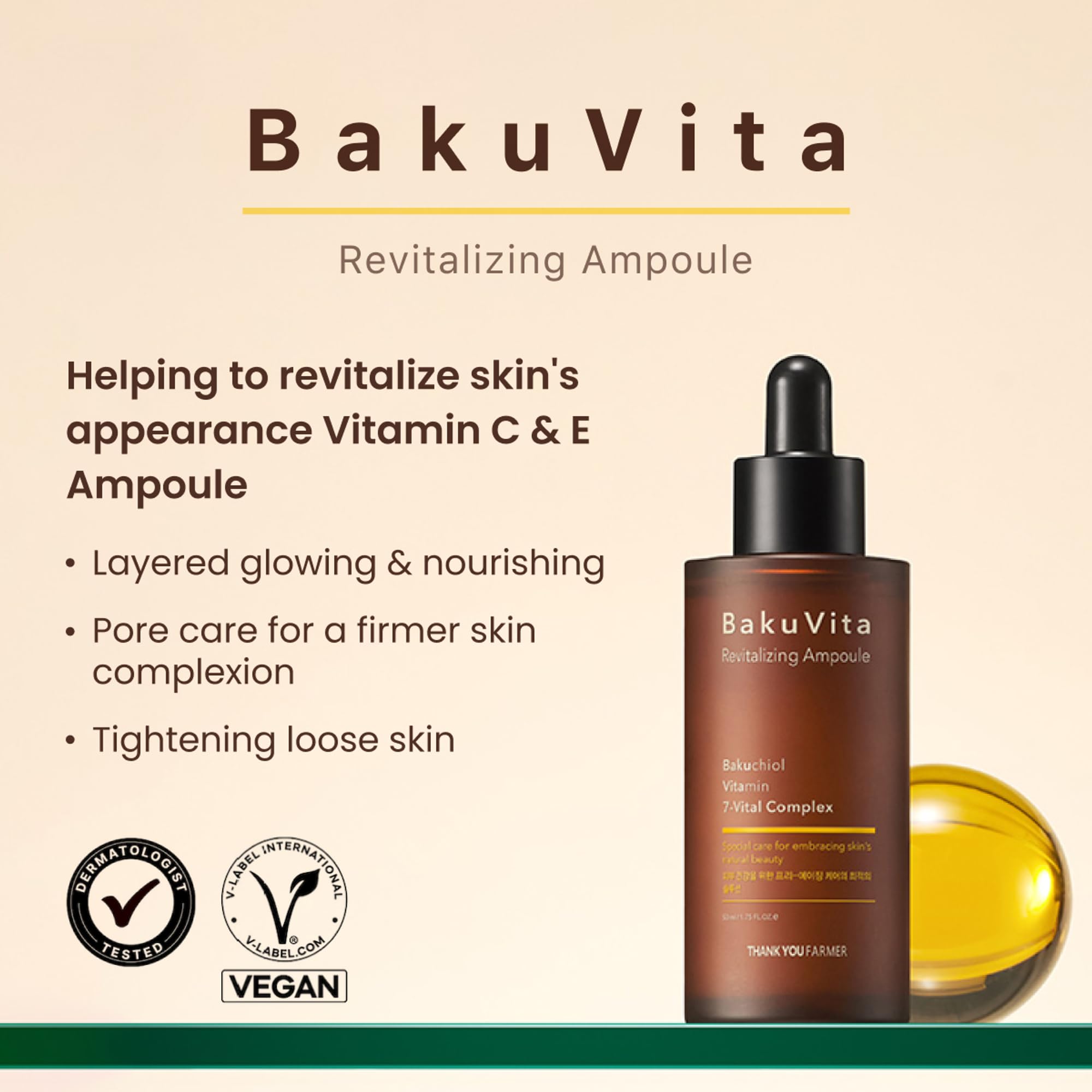 Foto 3 | Sérum Thankyou Farmer Bakuvita Ampolla Revitalizante 50 Ml - Venta Internacional.