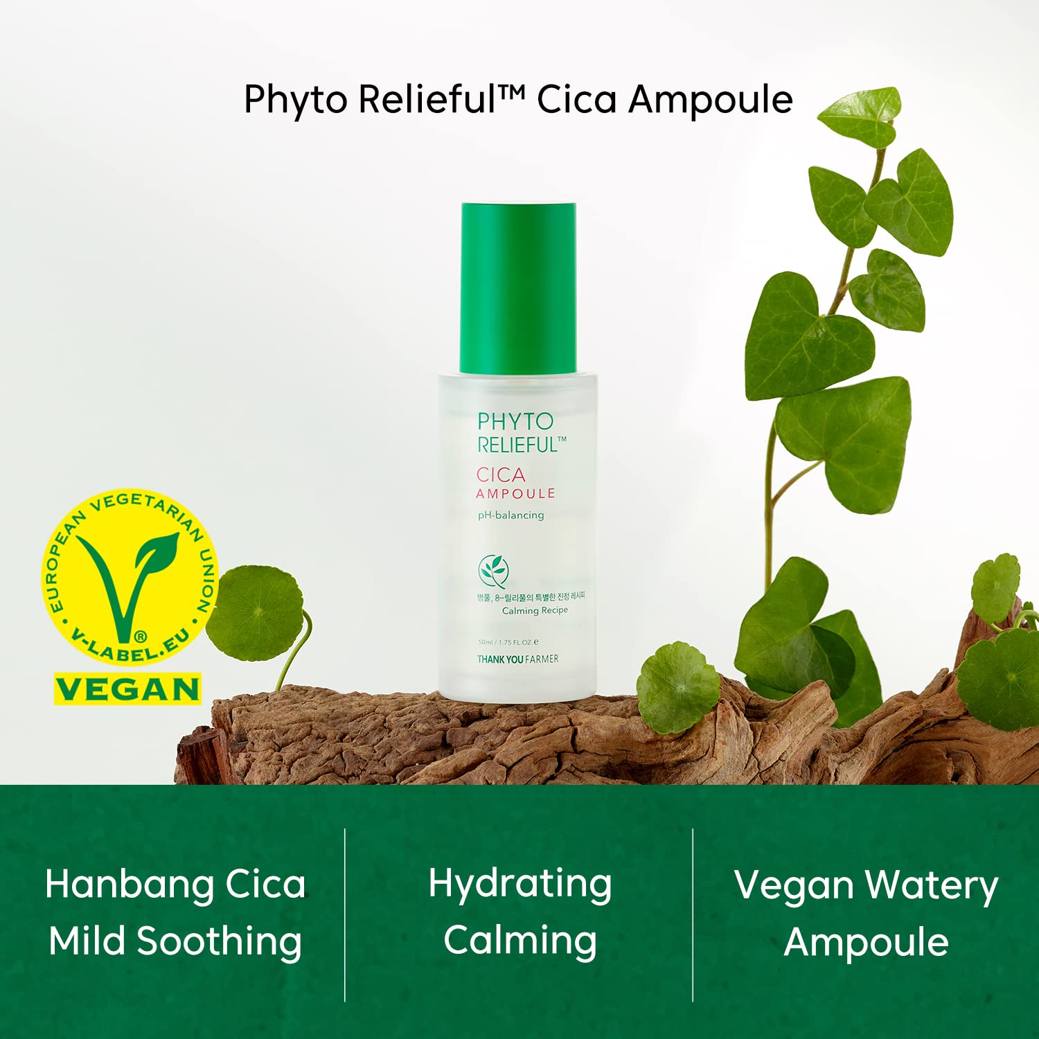 Foto 3 pulgar | Ampolla Hidratante Thankyou Farmer Phyto Relieful Cica 50 Ml - Venta Internacional.