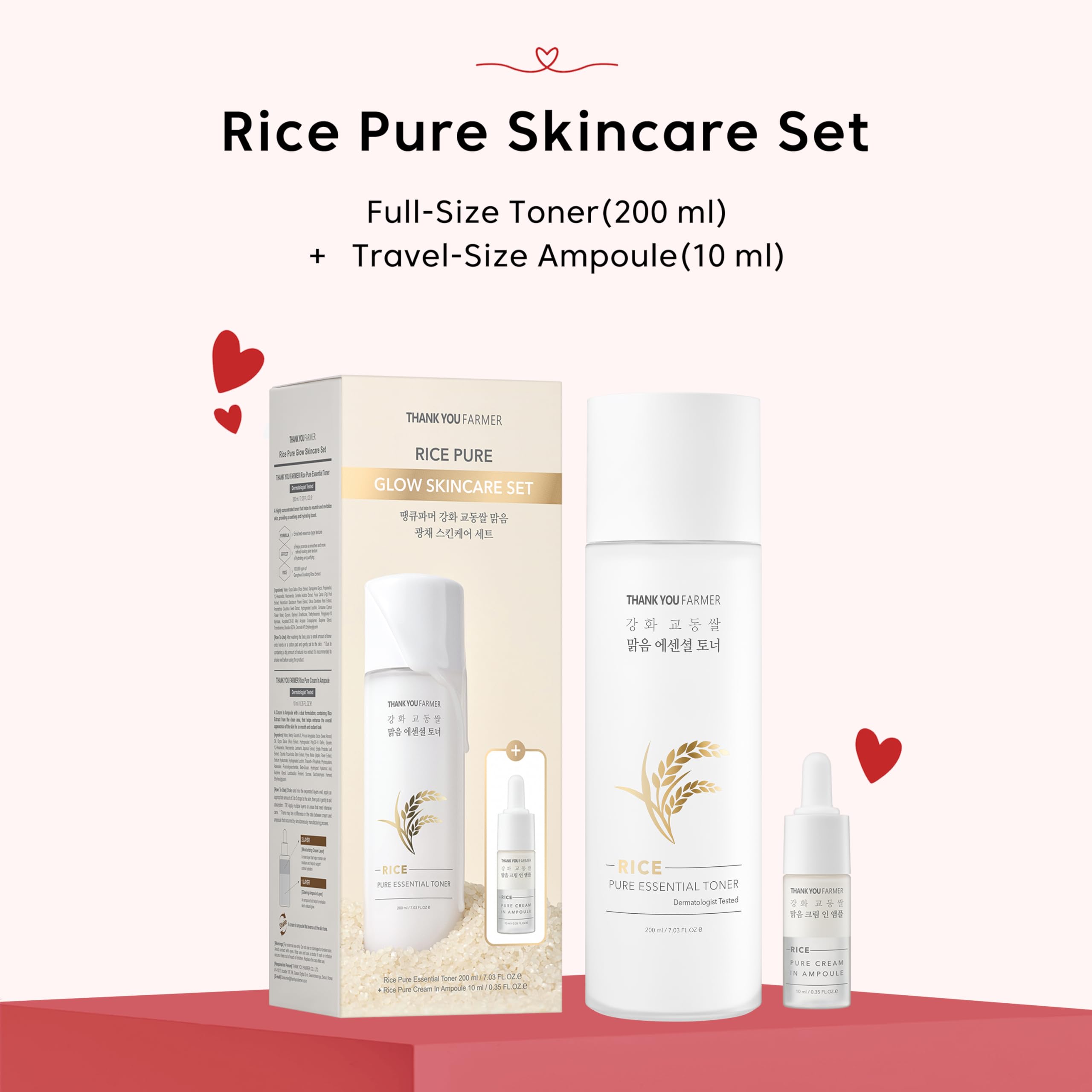 Foto 2 | Set De Cuidado De La Piel Thankyou Farmer Rice Pure Toner 200 Ml + Ampolla 10 Ml - Venta Internacional.