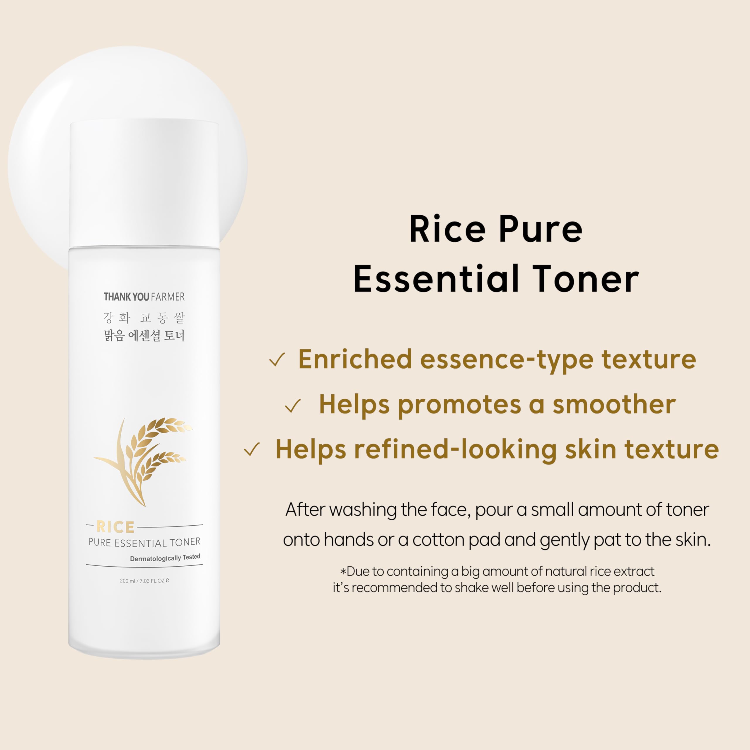 Foto 4 pulgar | Set De Cuidado De La Piel Thankyou Farmer Rice Pure Toner 200 Ml + Ampolla 10 Ml - Venta Internacional.