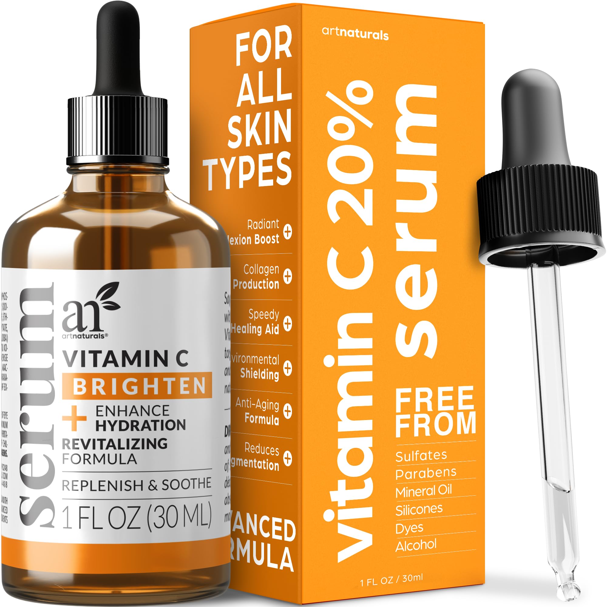 Serum Artnaturals Antienvejecimiento Con Vitamina C 30 Ml Con Ácido Hialurónico - Venta Internacional.