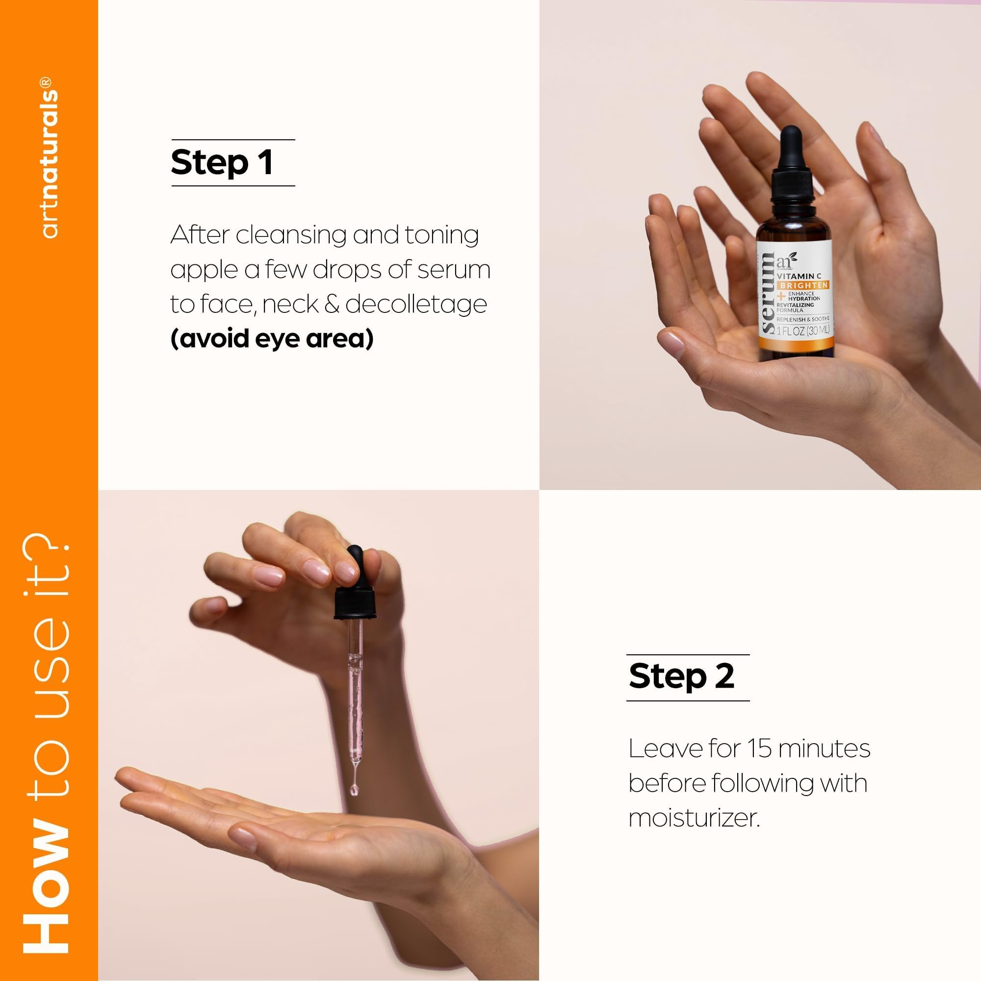 Foto 3 pulgar | Serum Artnaturals Antienvejecimiento Con Vitamina C 30 Ml Con Ácido Hialurónico - Venta Internacional.