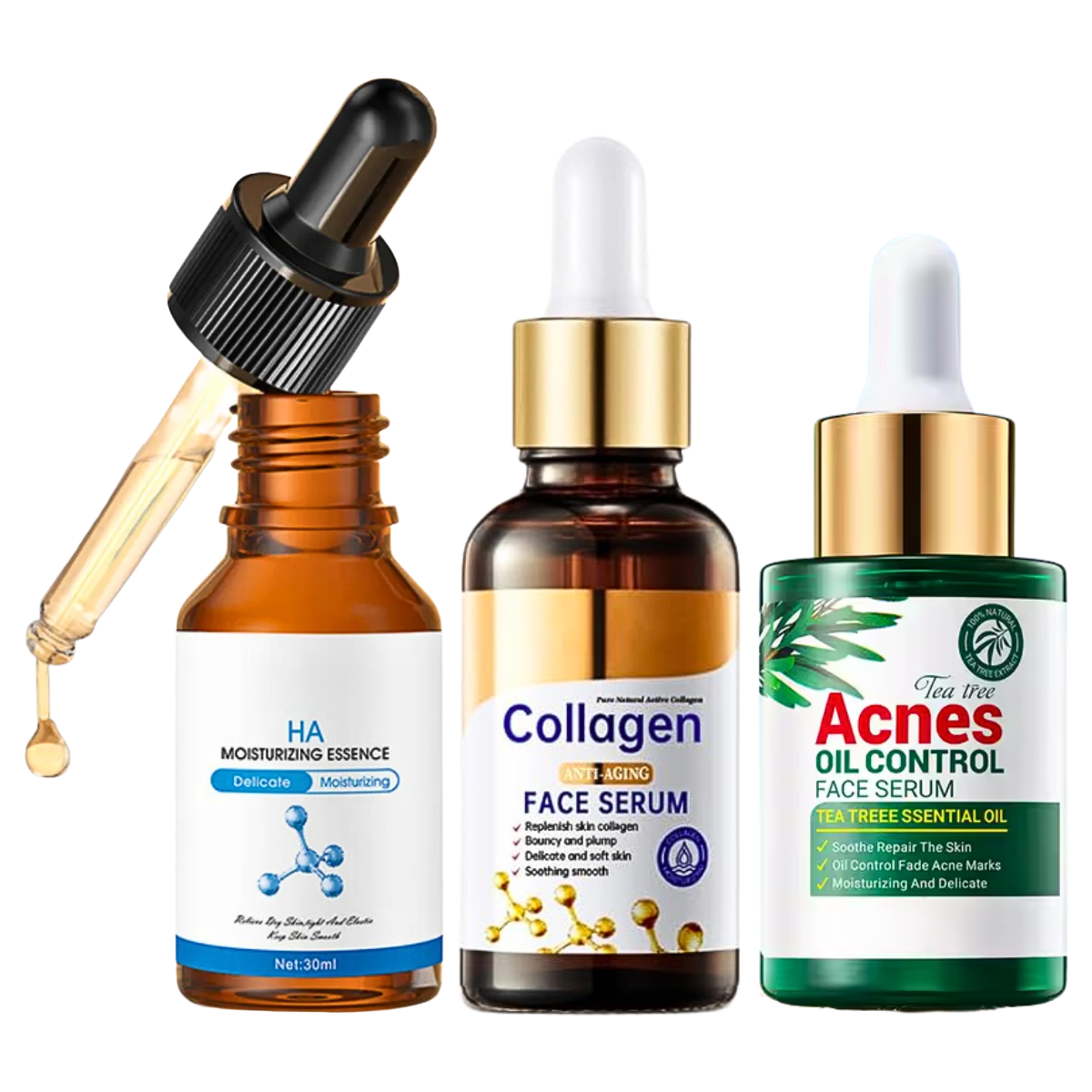 3 Pieza Serum Cuidado Facial Vitamina C Ácido Hialuronico