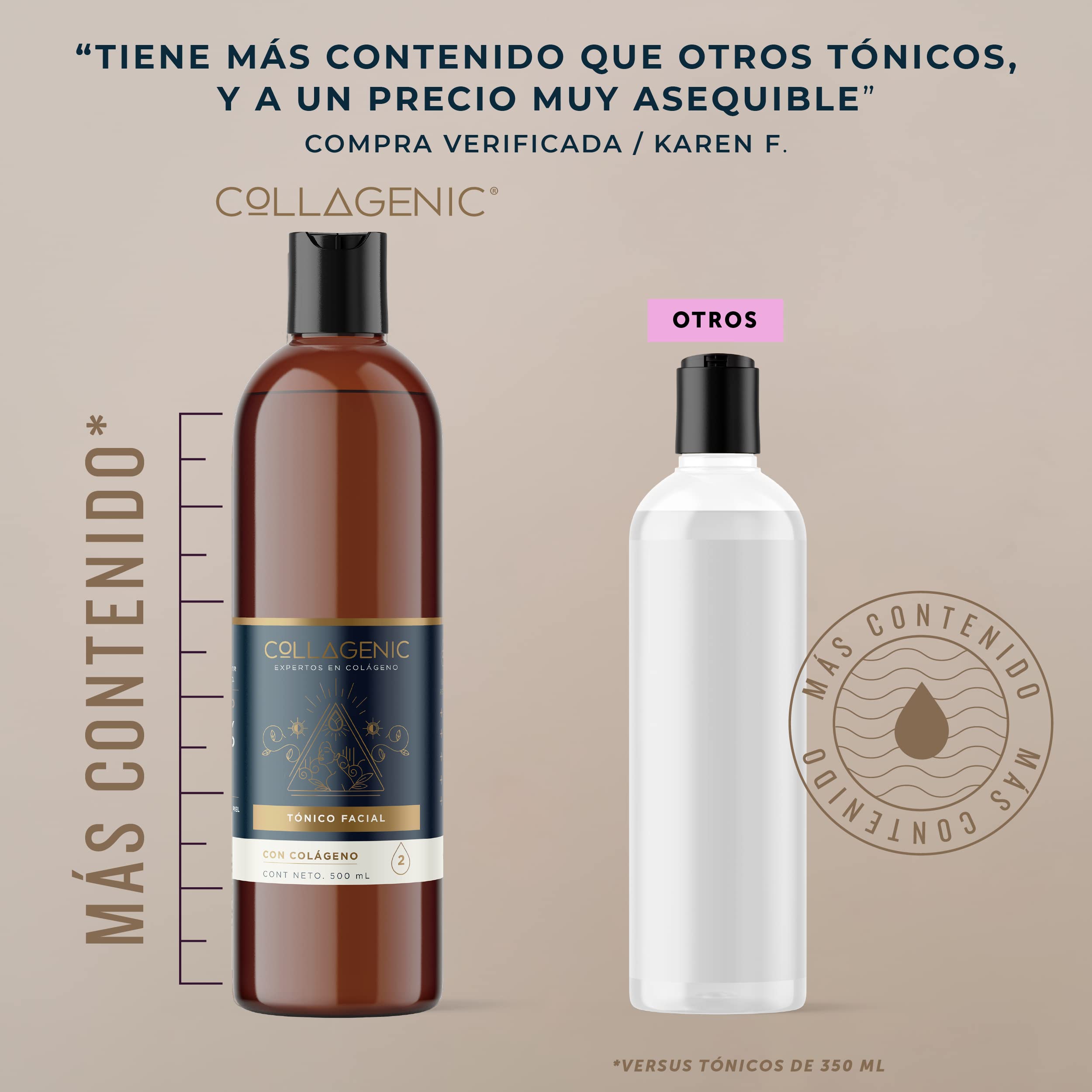 Foto 3 pulgar | Tónico Facial 500 ml Collagenic para Rostro y Cuello