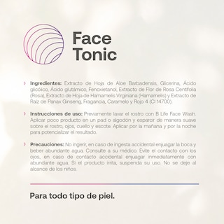 Foto 2 | Tónico Facial de 500 ml con Más de 99% de Ingredientes Naturales Face Tonic B Life