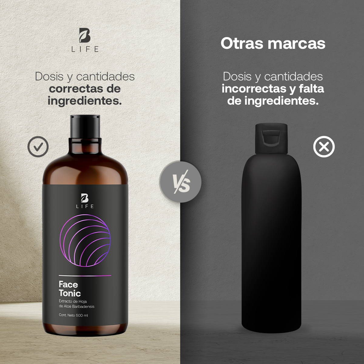 Foto 5 pulgar | Tónico Facial de 500 ml con Más de 99% de Ingredientes Naturales Face Tonic B Life