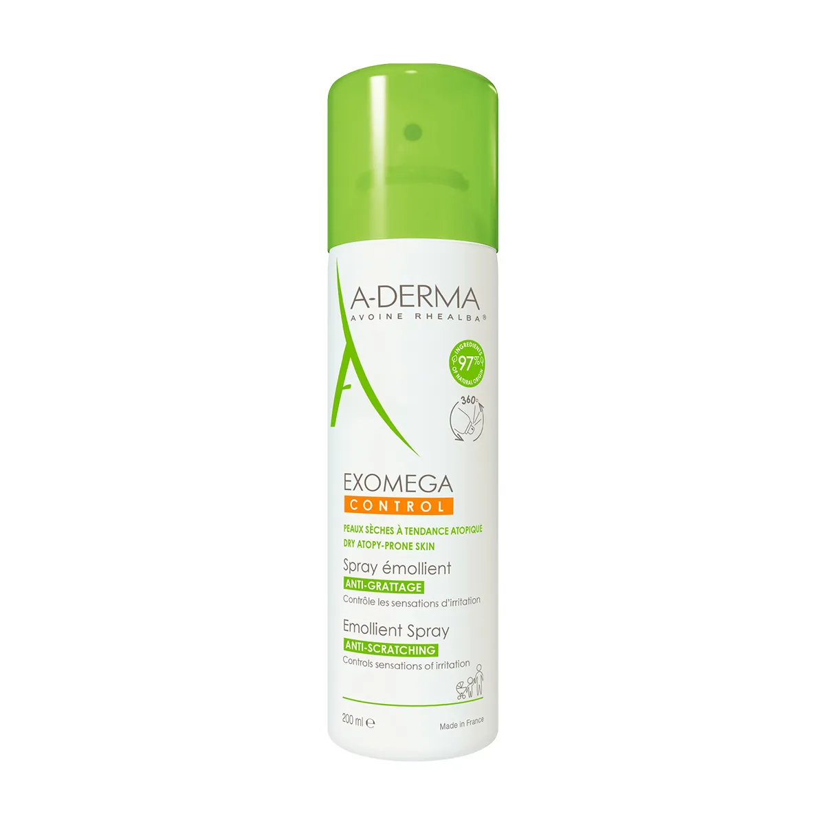 Foto 2 pulgar | Exomega Control A-derma Emoliente Spray calma la comezón y reduce las rojeces 200ml.