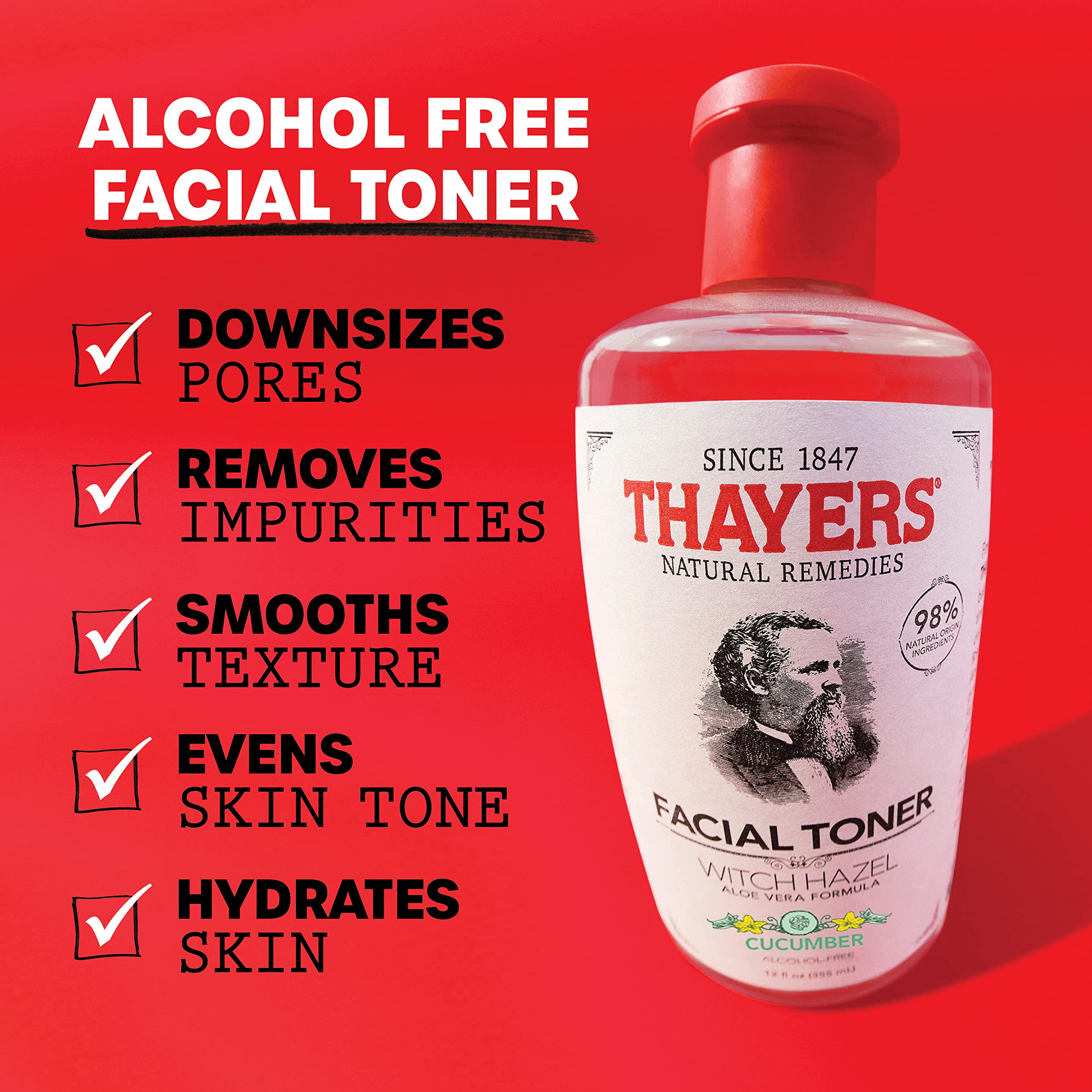 Foto 3 pulgar | Tónico Facial Thayers, Sin Alcohol, Pepino Y Hamamelis, 250 Ml, 2 Unidades - Venta Internacional.