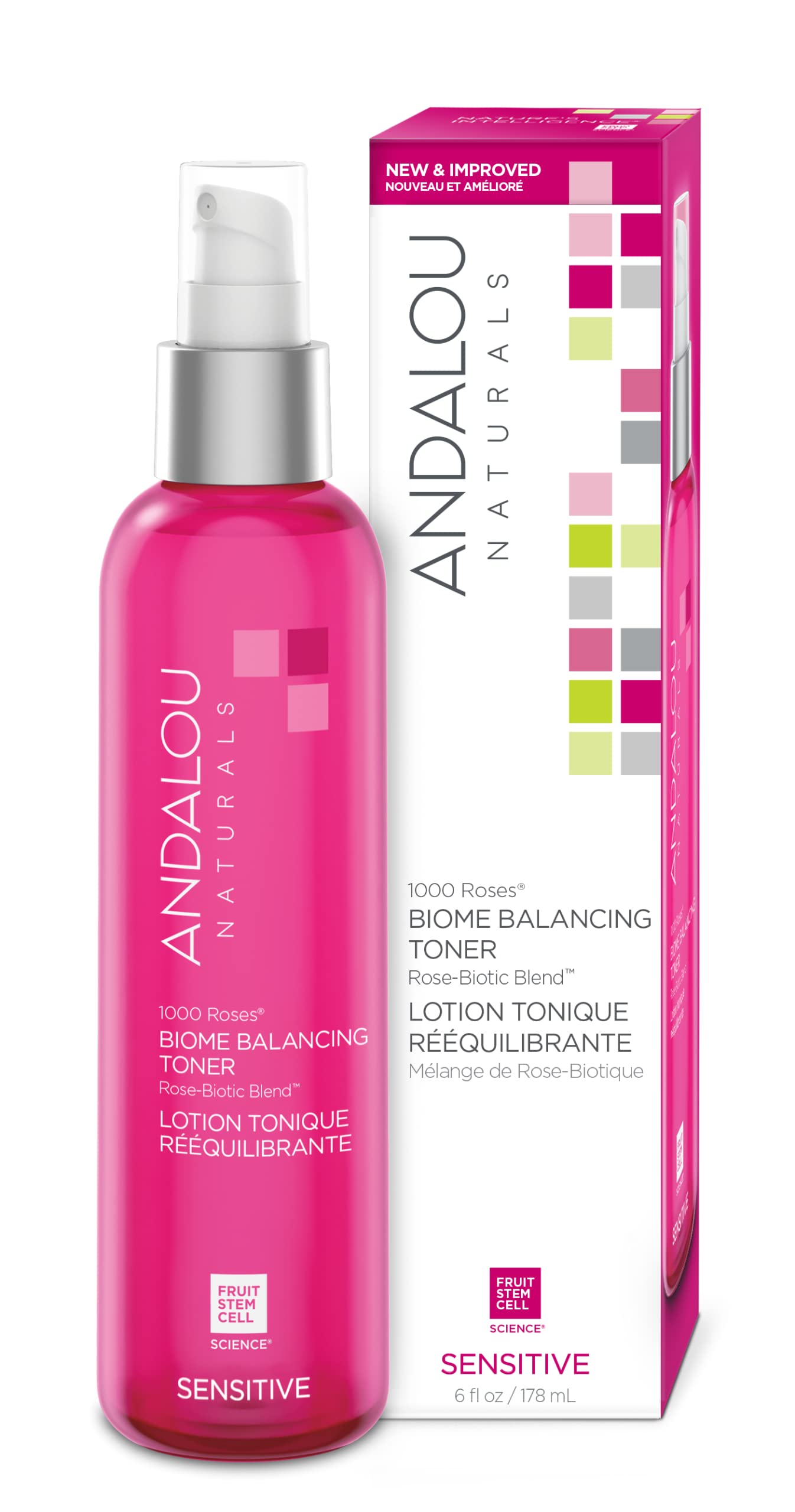 Tónico Facial Andalou Naturals 1000 Roses Biome 178 ml - Venta Internacional