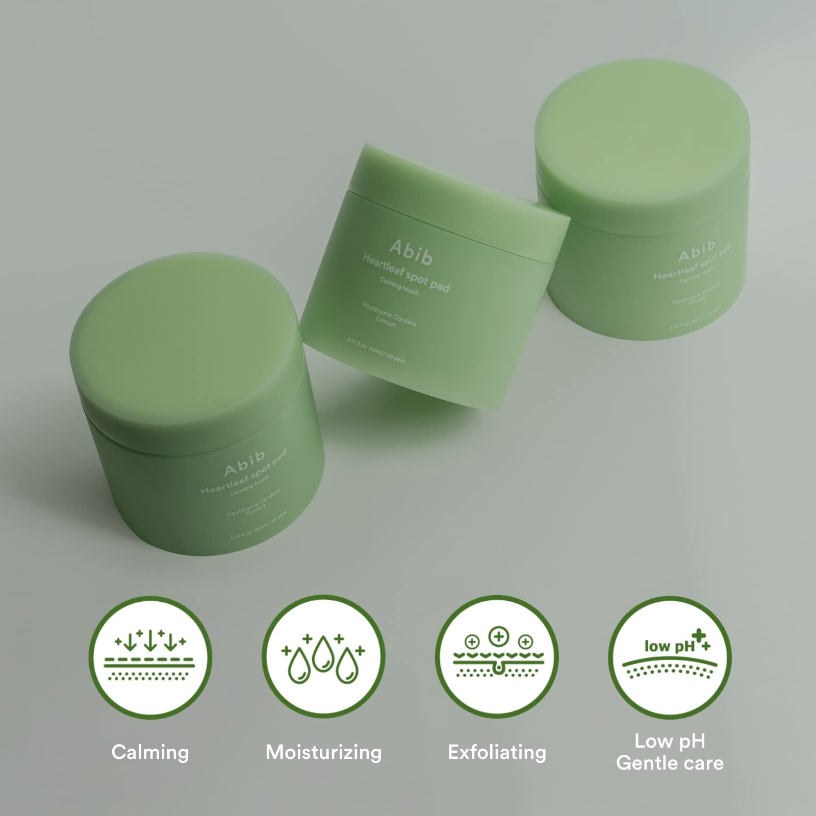 Foto 5 pulgar | Almohadillas De Tóner Abib Heartleaf Spot Pad Calming Touch 80 Almohadillas - Venta Internacional.