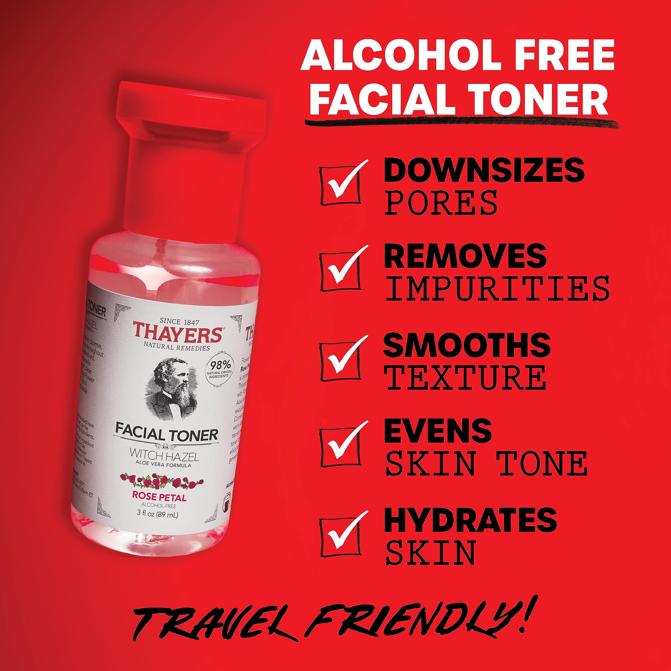Foto 3 pulgar | Tónico Facial Thayers Sin Alcohol Con Pétalos De Rosa Y Hamamelis, 90 Ml - Venta Internacional.