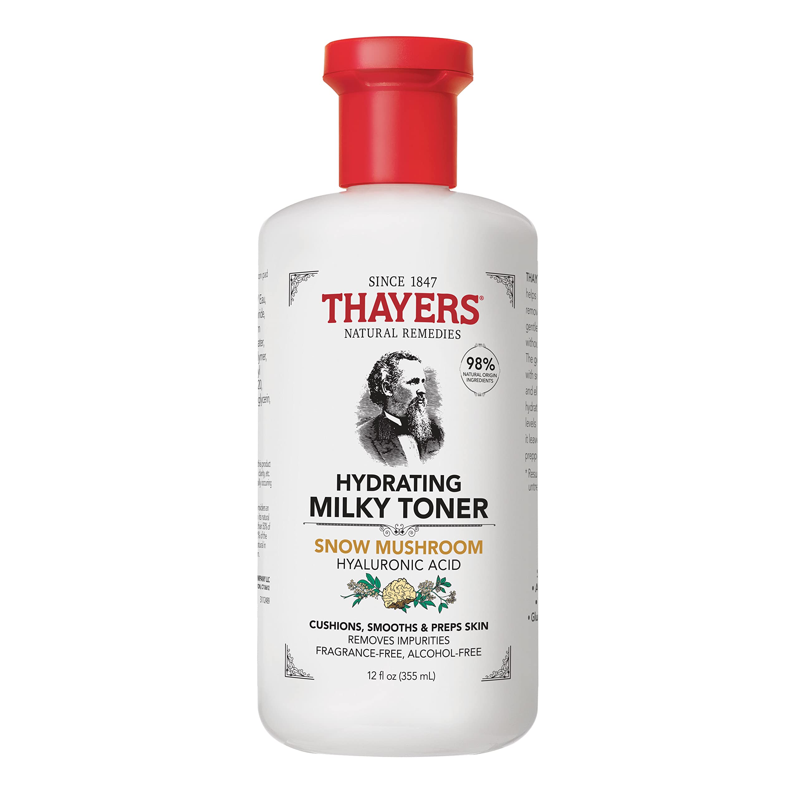 Tónico Facial Thayers Milky Con Hongos De Nieve Y Ácido Hialurónico - Venta Internacional.