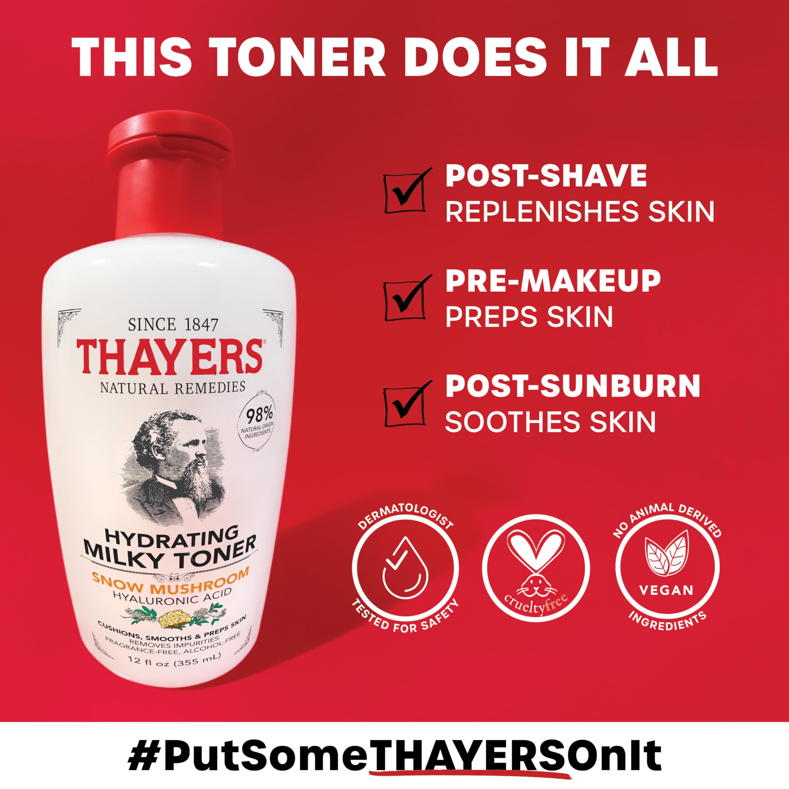 Foto 7 pulgar | Tónico Facial Thayers Milky Con Hongos De Nieve Y Ácido Hialurónico - Venta Internacional.