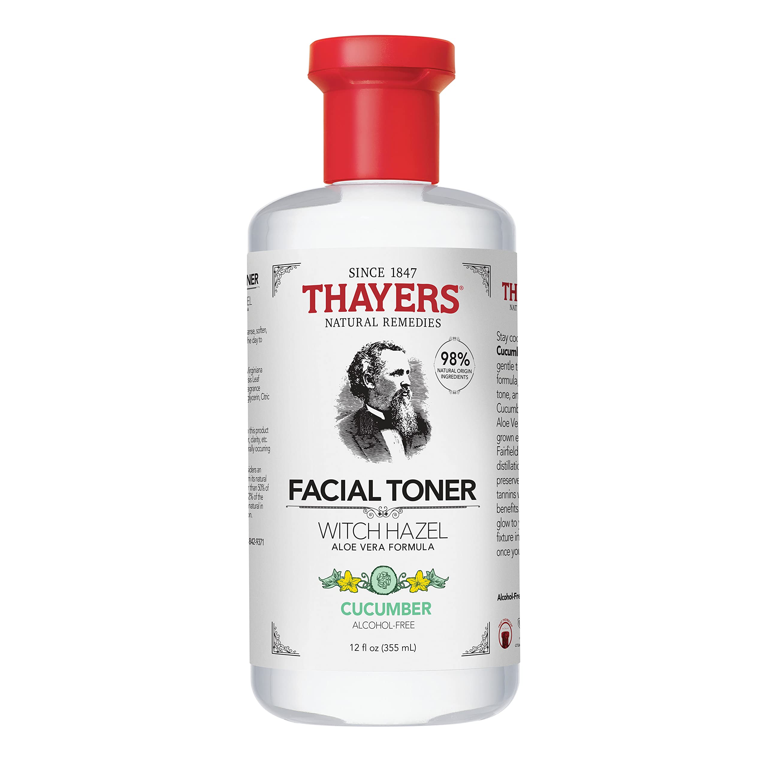Tónico Facial Thayers Sin Alcohol, Pepino Y Hamamelis, 360 Ml - Venta Internacional.