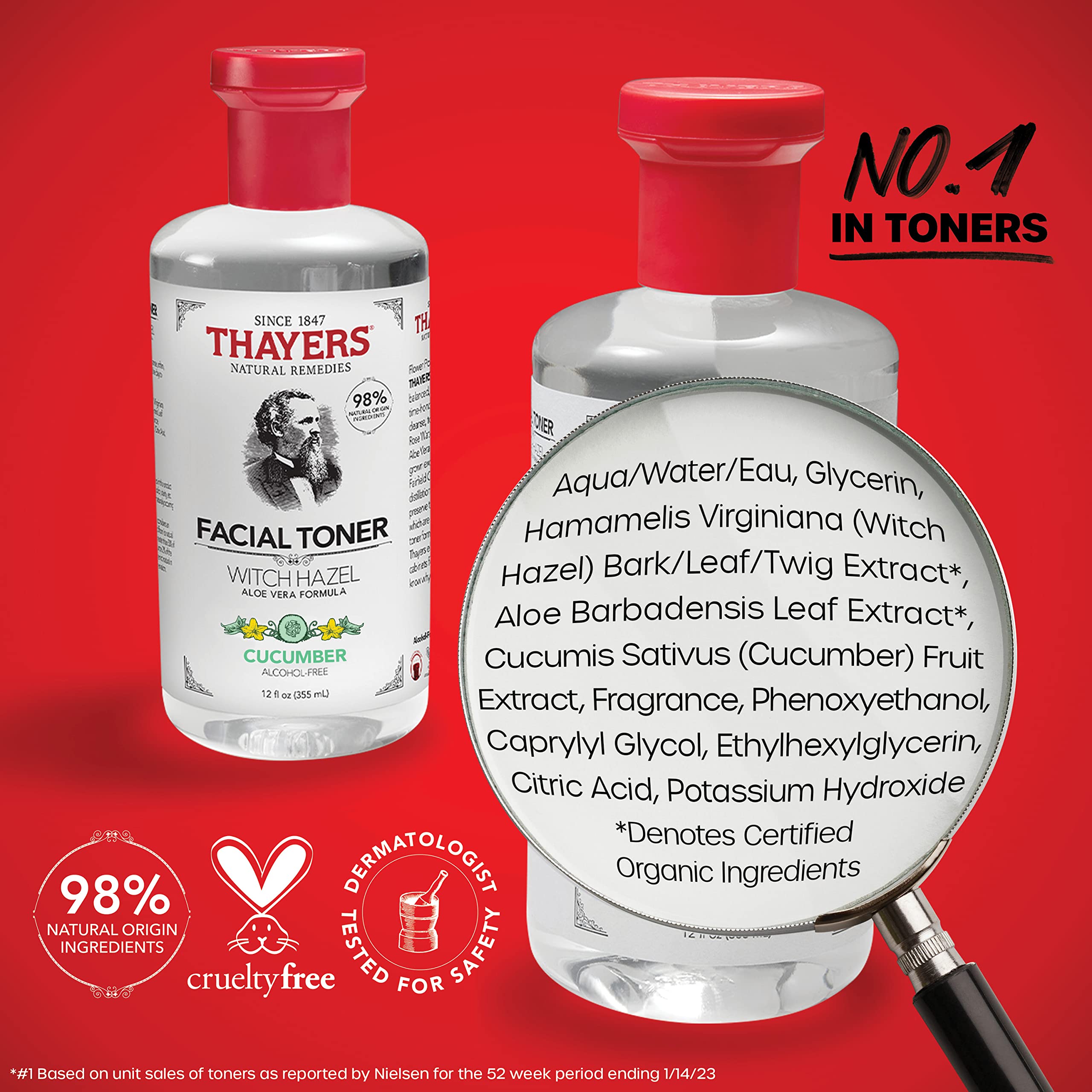 Foto 7 pulgar | Tónico Facial Thayers Sin Alcohol, Pepino Y Hamamelis, 360 Ml - Venta Internacional.