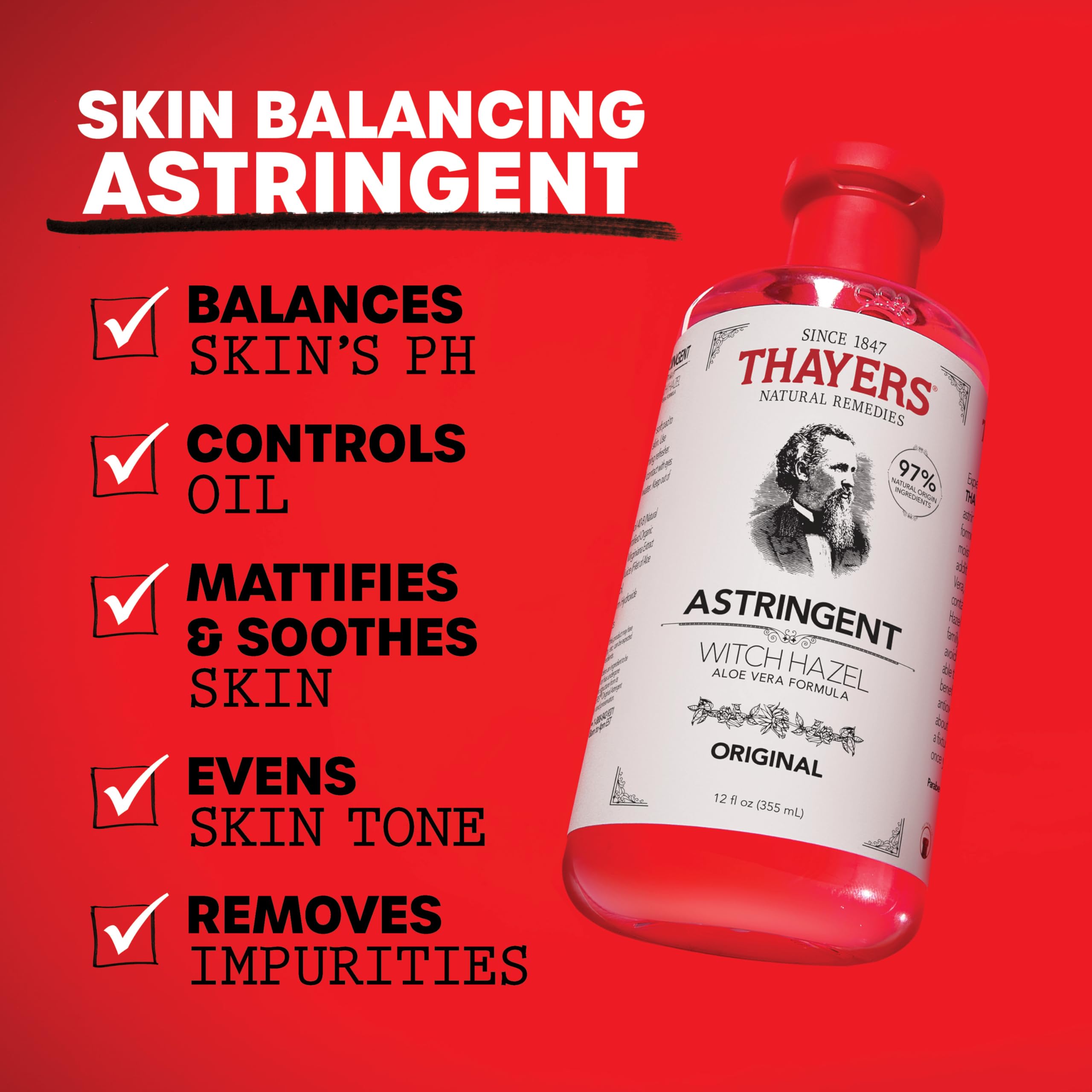 Foto 2 | Hamamelis Astringente Original De Thayers Con Aloe Vera, 355 Ml - Venta Internacional.