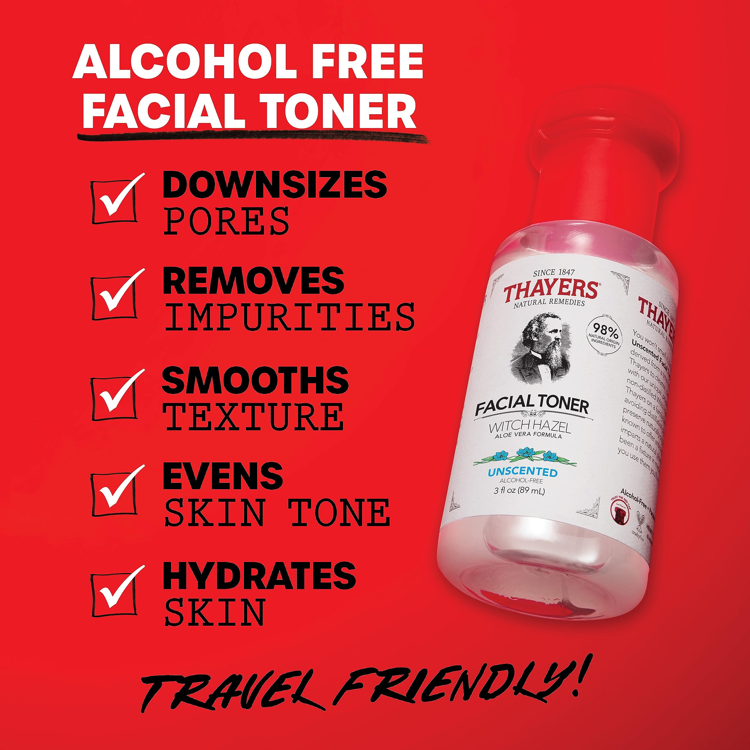 Foto 3 pulgar | Tónico Facial Thayers, Sin Alcohol, Sin Perfume, Hamamelis, 90 Ml - Venta Internacional.