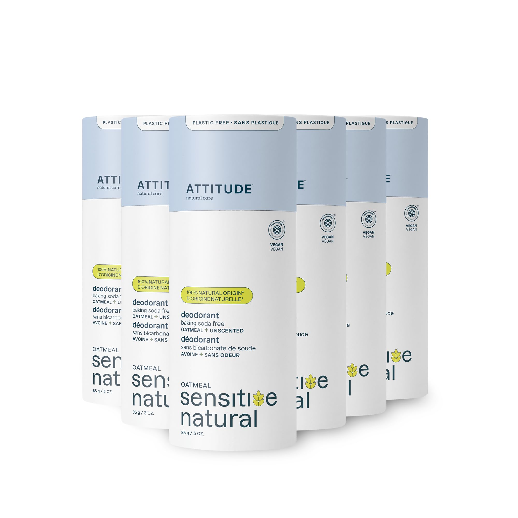 Foto 2 pulgar | Desodorante Attitude Sin Bicarbonato De Sodio Para Piel Sensible 90 Ml X6 - Venta Internacional.