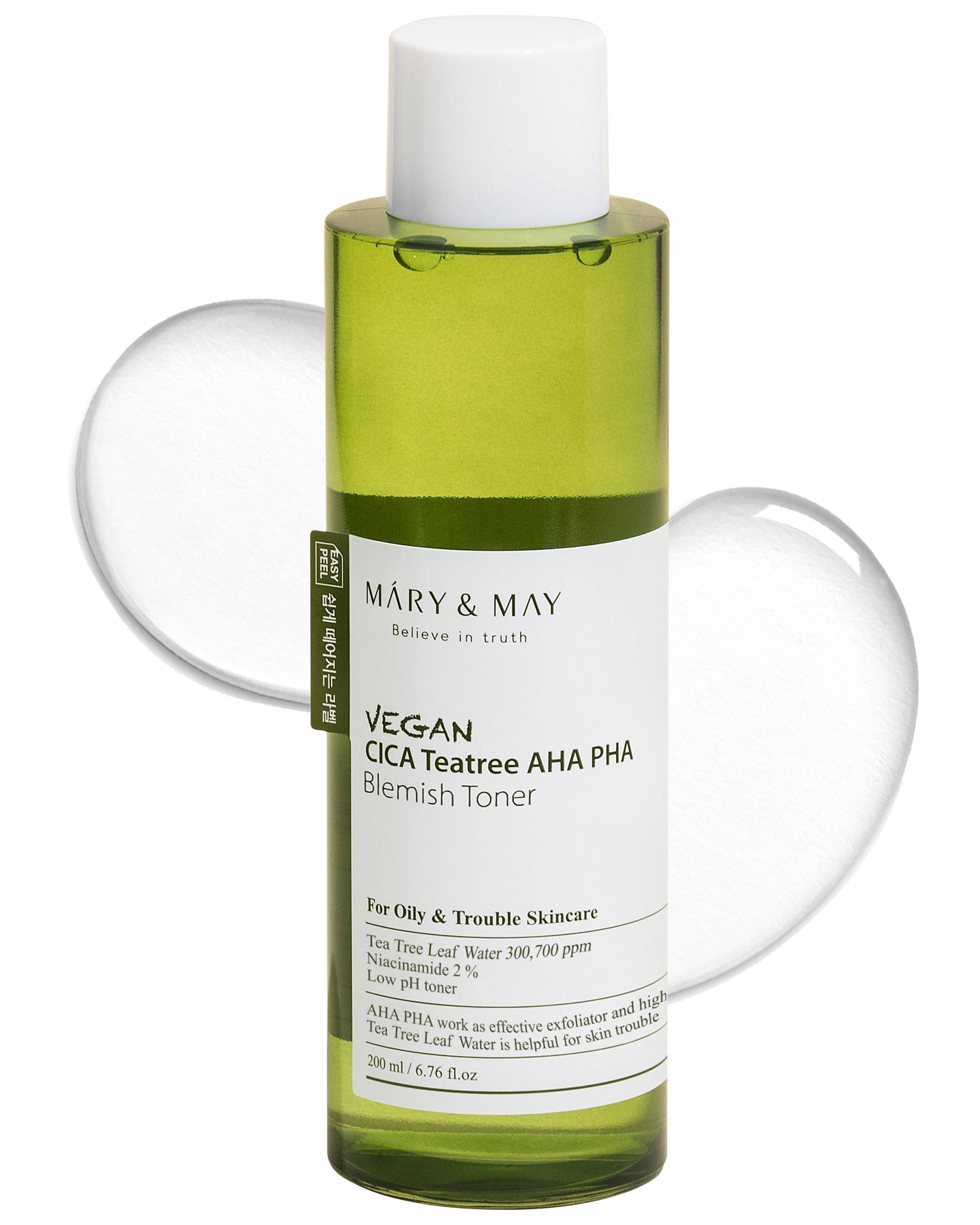 Tónico Mary & May Vegan Cica Tea Tree Aha Pha Para Imperfecciones, 200 Ml - Venta Internacional.