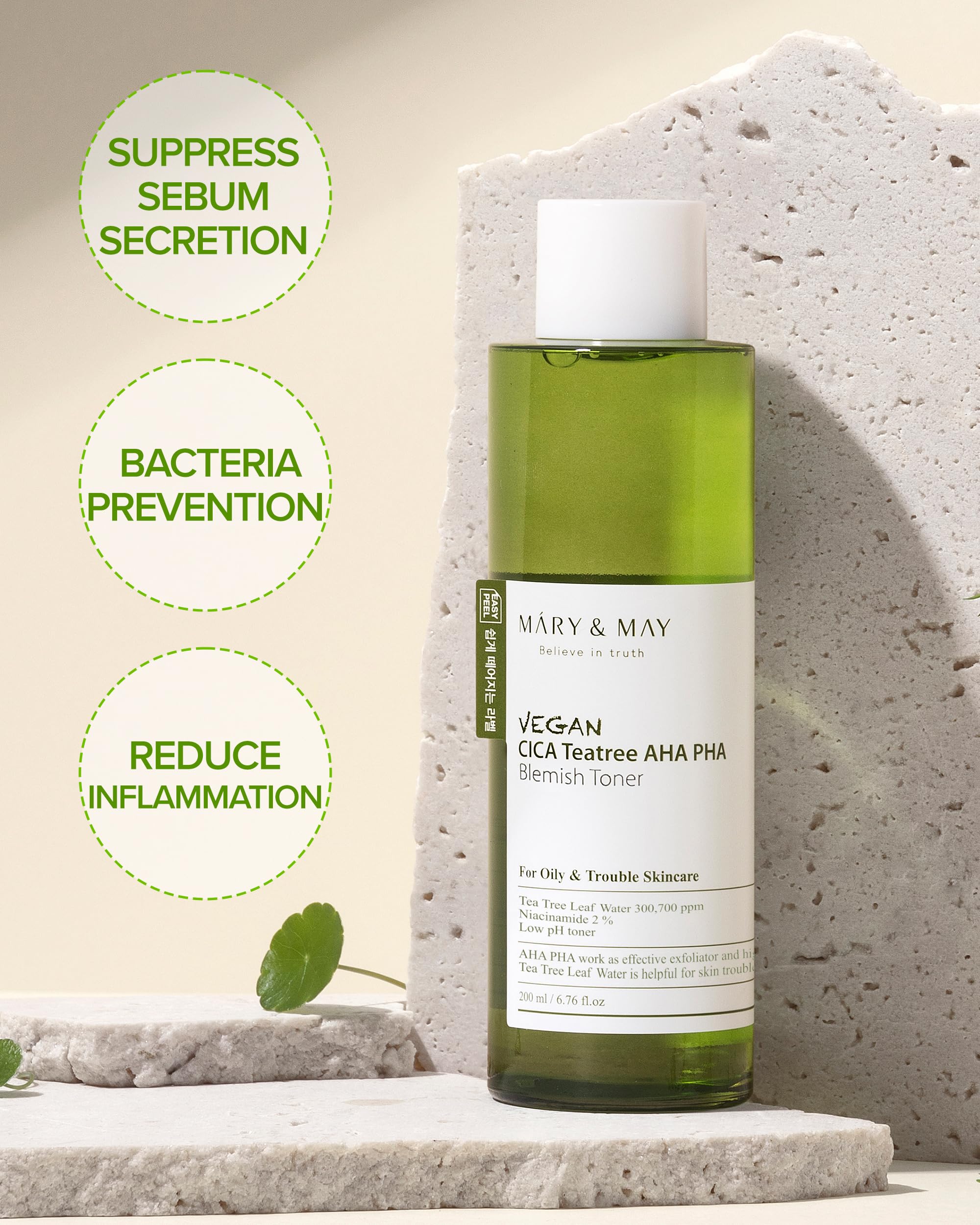 Foto 6 pulgar | Tónico Mary & May Vegan Cica Tea Tree Aha Pha Para Imperfecciones, 200 Ml - Venta Internacional.