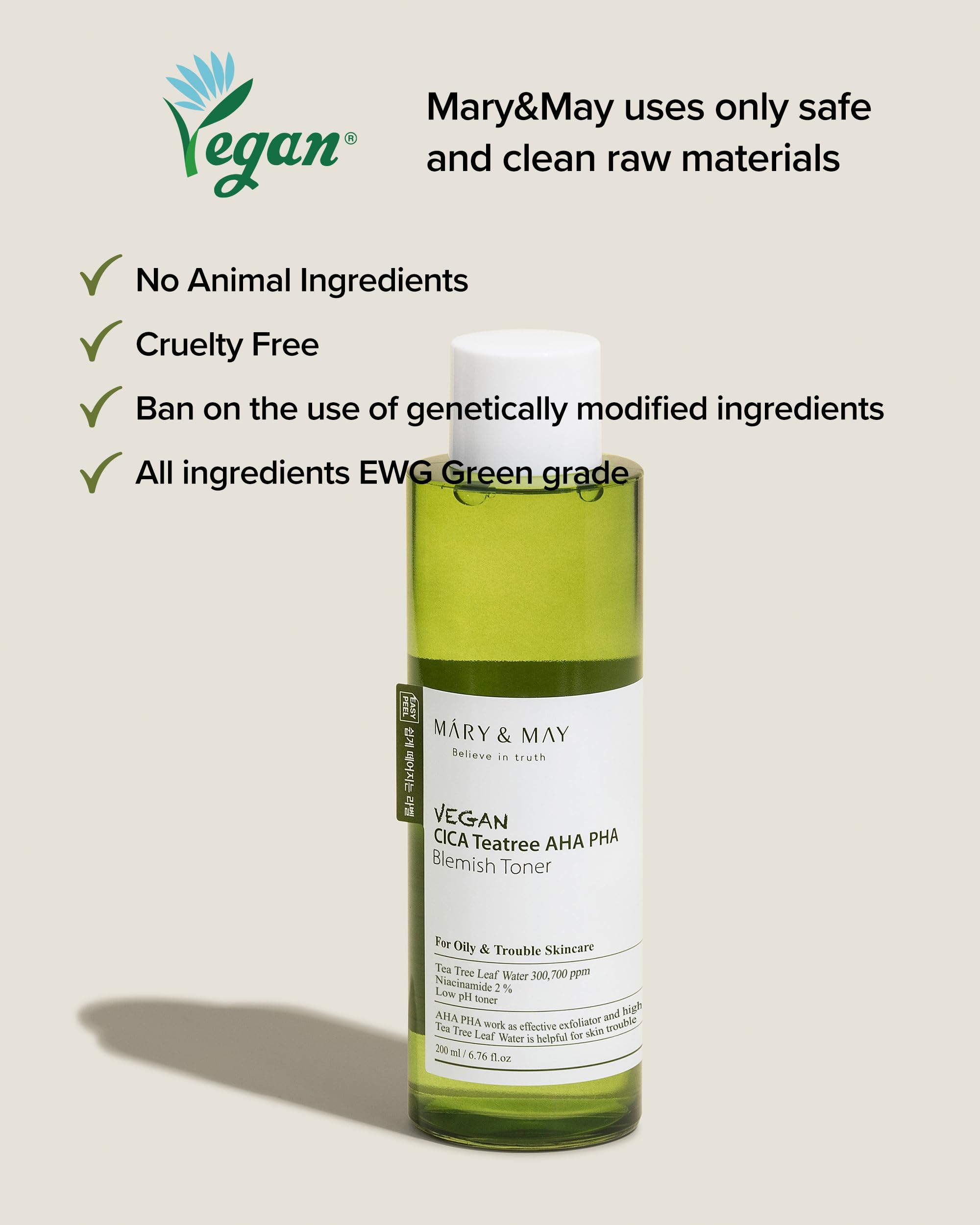 Foto 8 pulgar | Tónico Mary & May Vegan Cica Tea Tree Aha Pha Para Imperfecciones, 200 Ml - Venta Internacional.