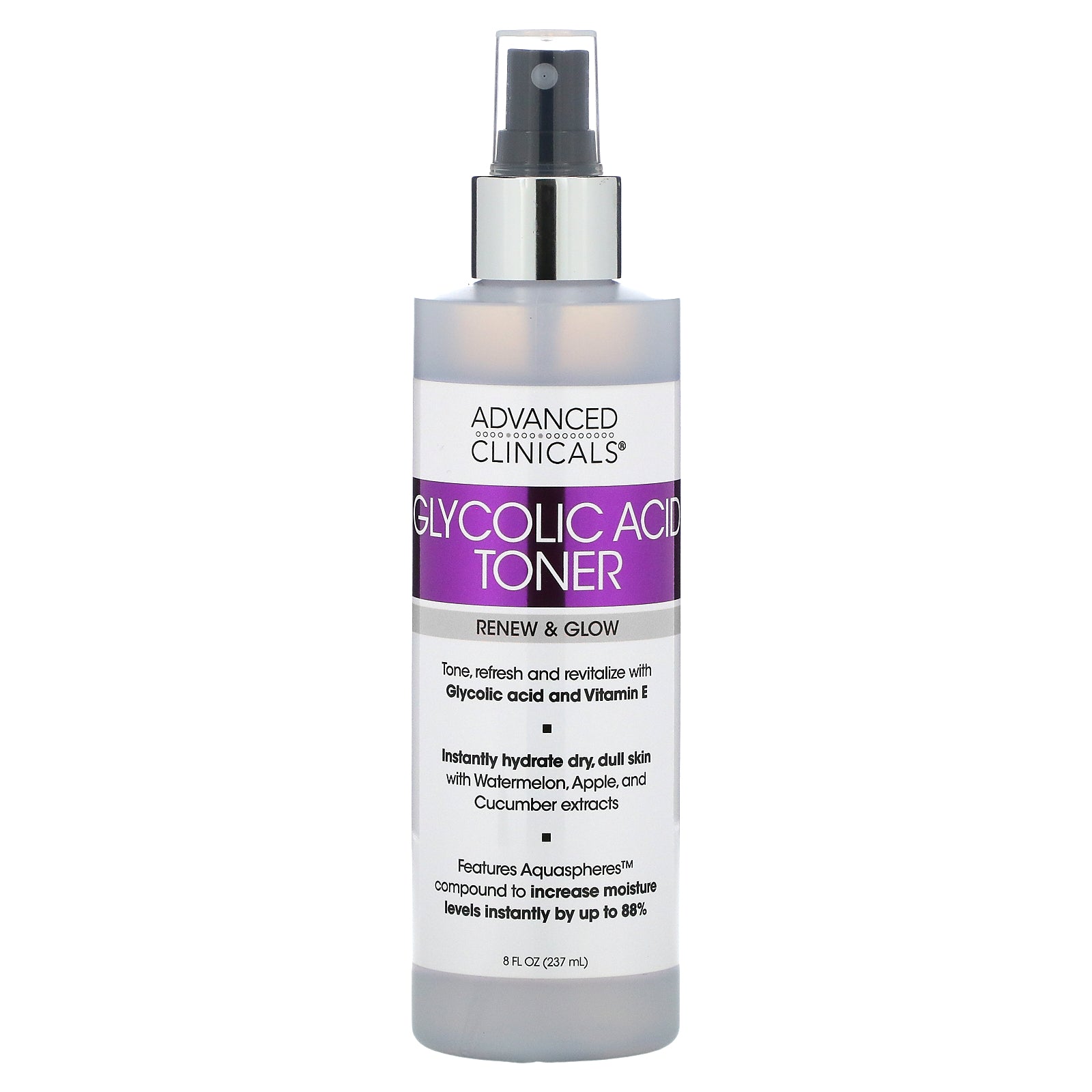 Foto 1 | Tónico De Ácido Glicólico De Advanced Clinicals Renew & Glow, 237 Ml - Venta Internacional.