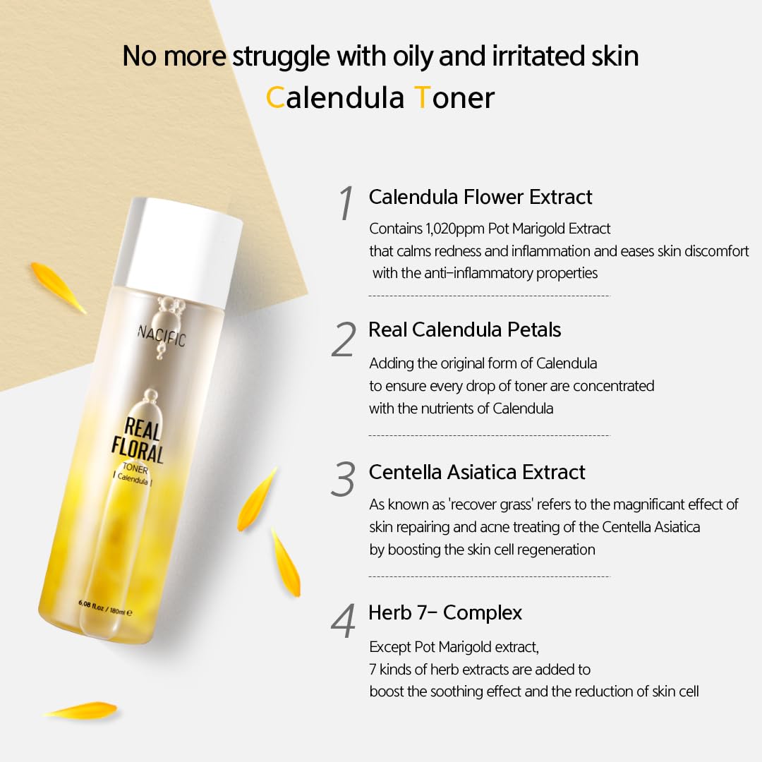 Foto 5 pulgar | Tonificador Nacific Real Floral Caléndula 180 Ml Con Ácido Hialurónico - Venta Internacional.